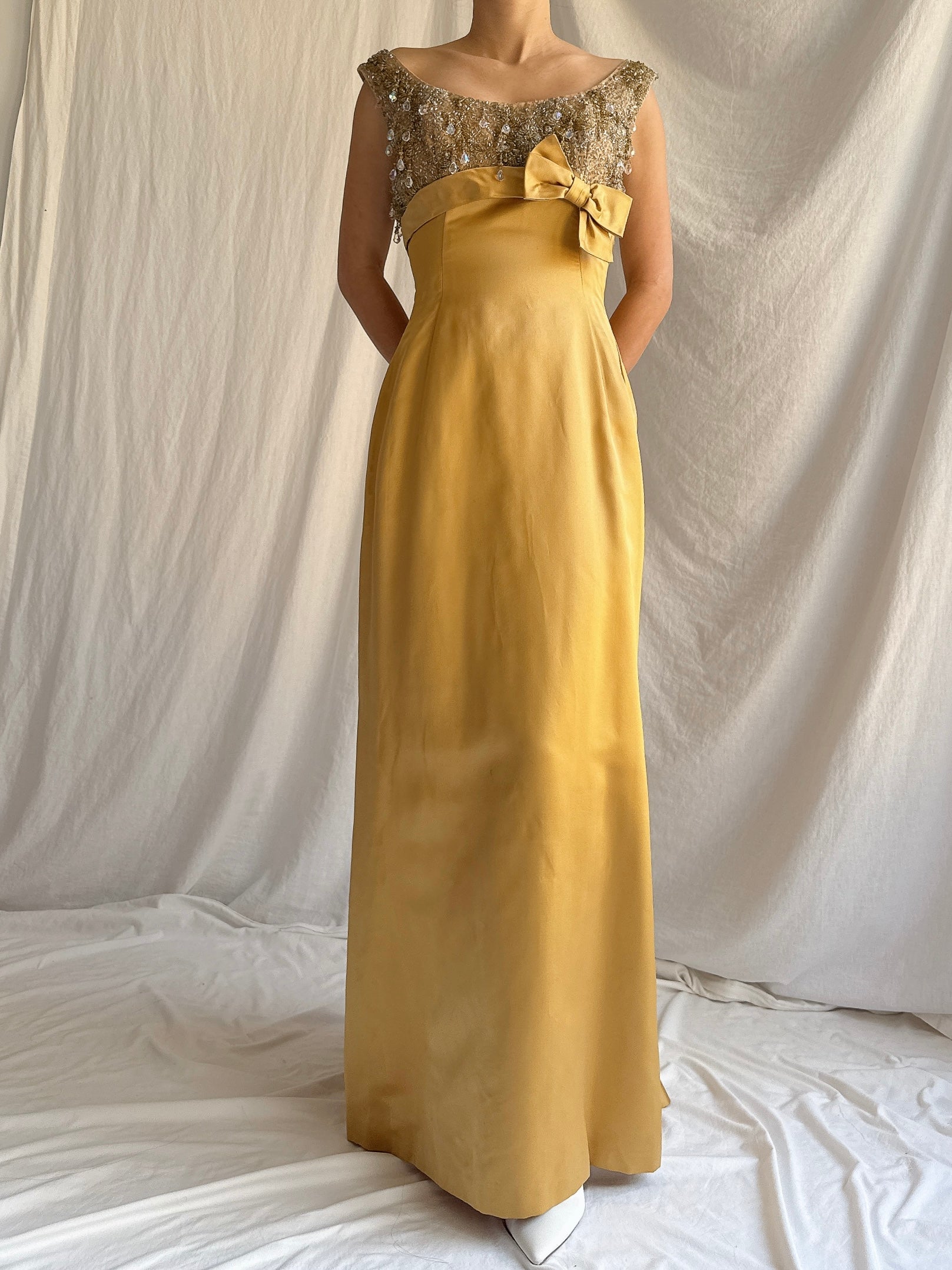 1960s Mustard Silk Gown - XS