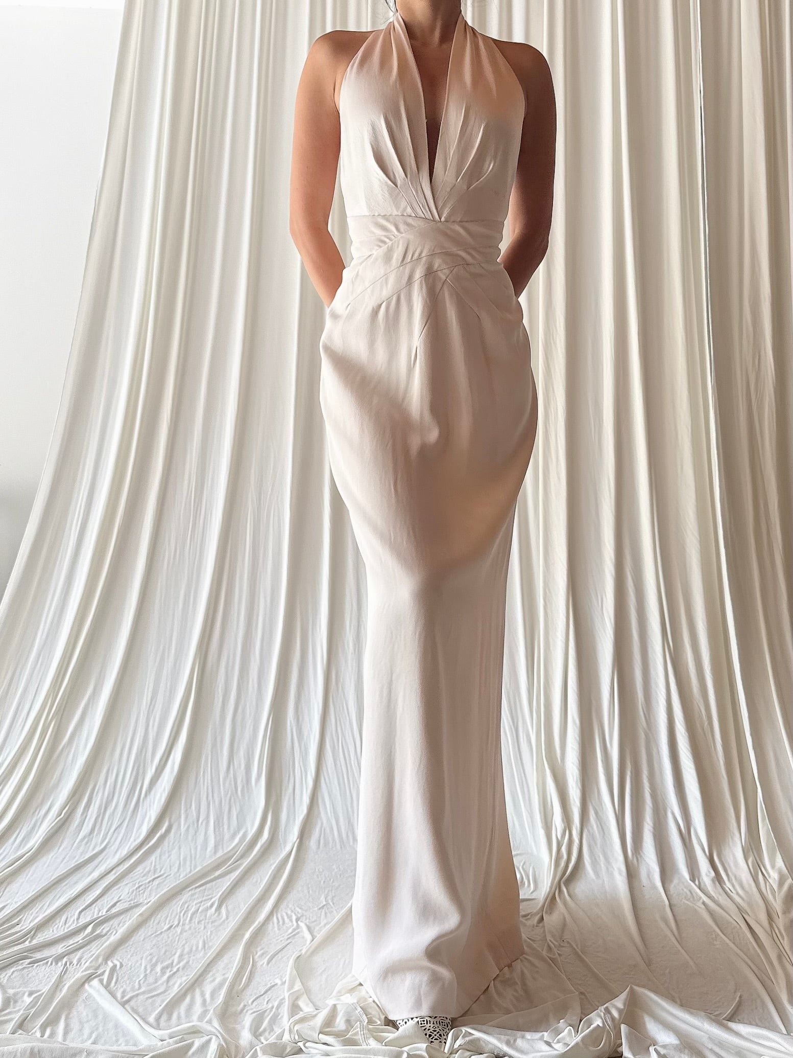 Vintage Richard Tyler Silk Halter Gown - S/6