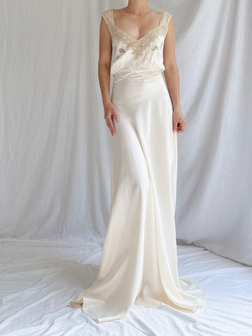 1930s Satin Lace Slip - M
