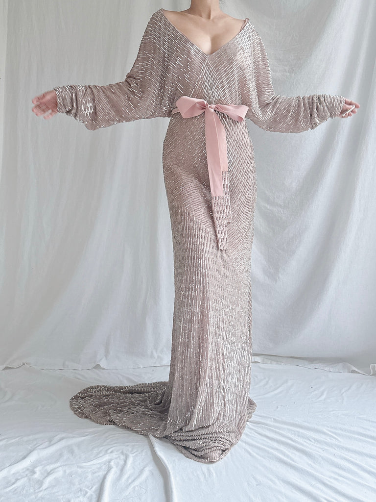 Vintage Amanda Wakeley Silk Beaded Gown - M/L Vintage Amanda Wakeley Silk Beaded Gown - M/L