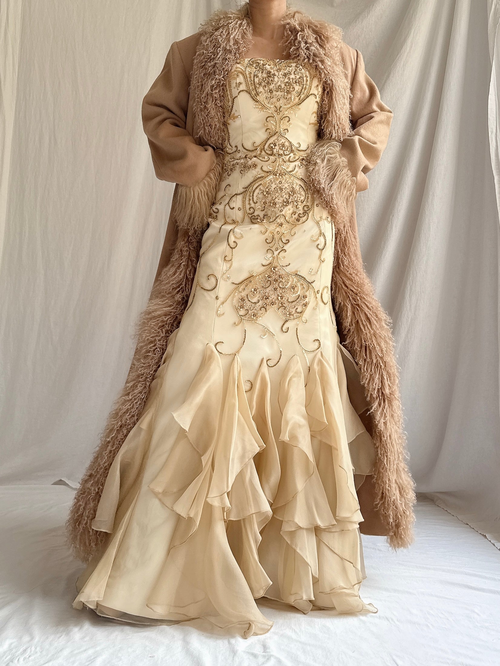 Vintage Wool Mongolian Coat - L