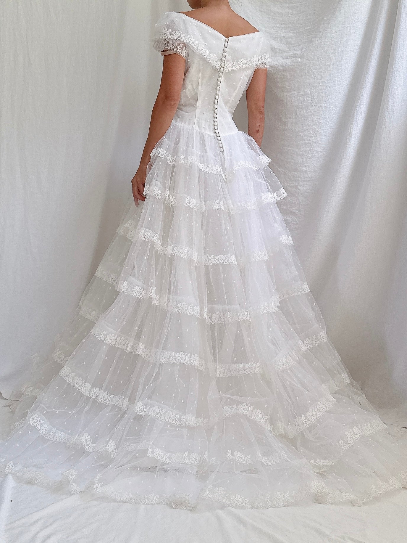 1950s Tier Tulle Dress - S