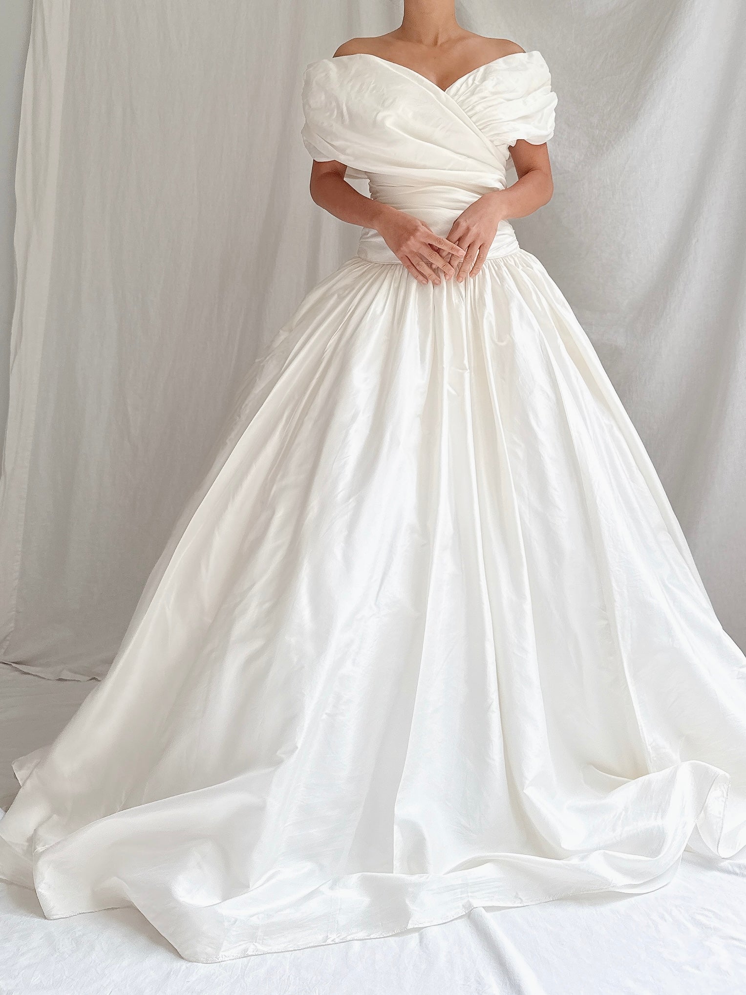 Vintage Marisa Silk Draped Collar Gown - S/4