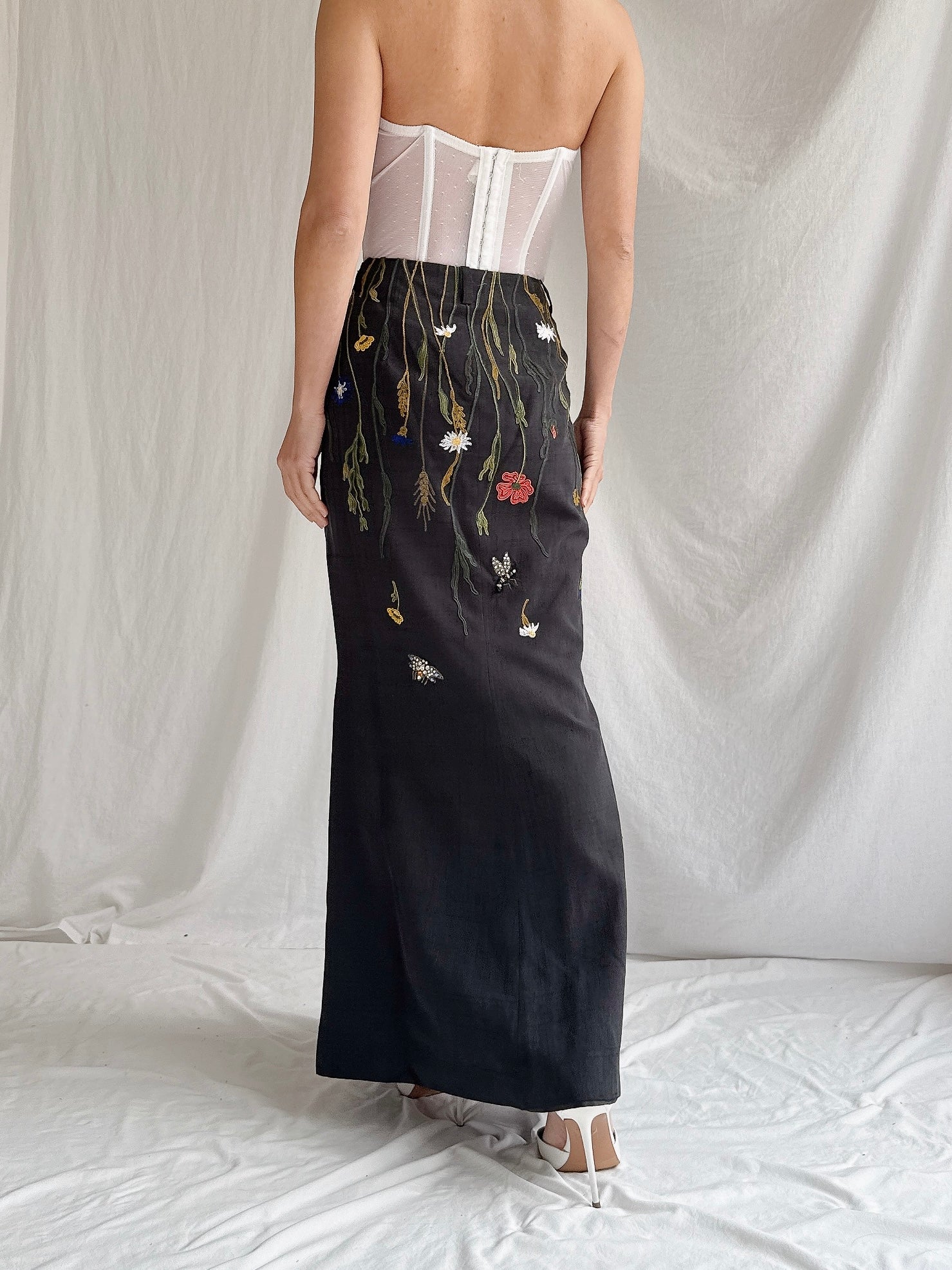 Vintage Oppio Italy Silk and Linen Skirt - M