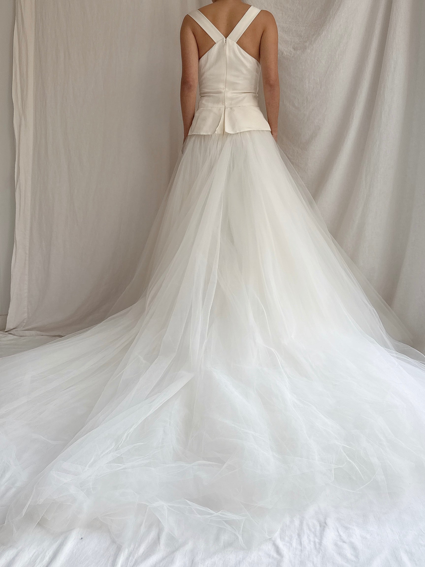 RESERVED Vintage Amsale Silk Tulle Gown - Size 8