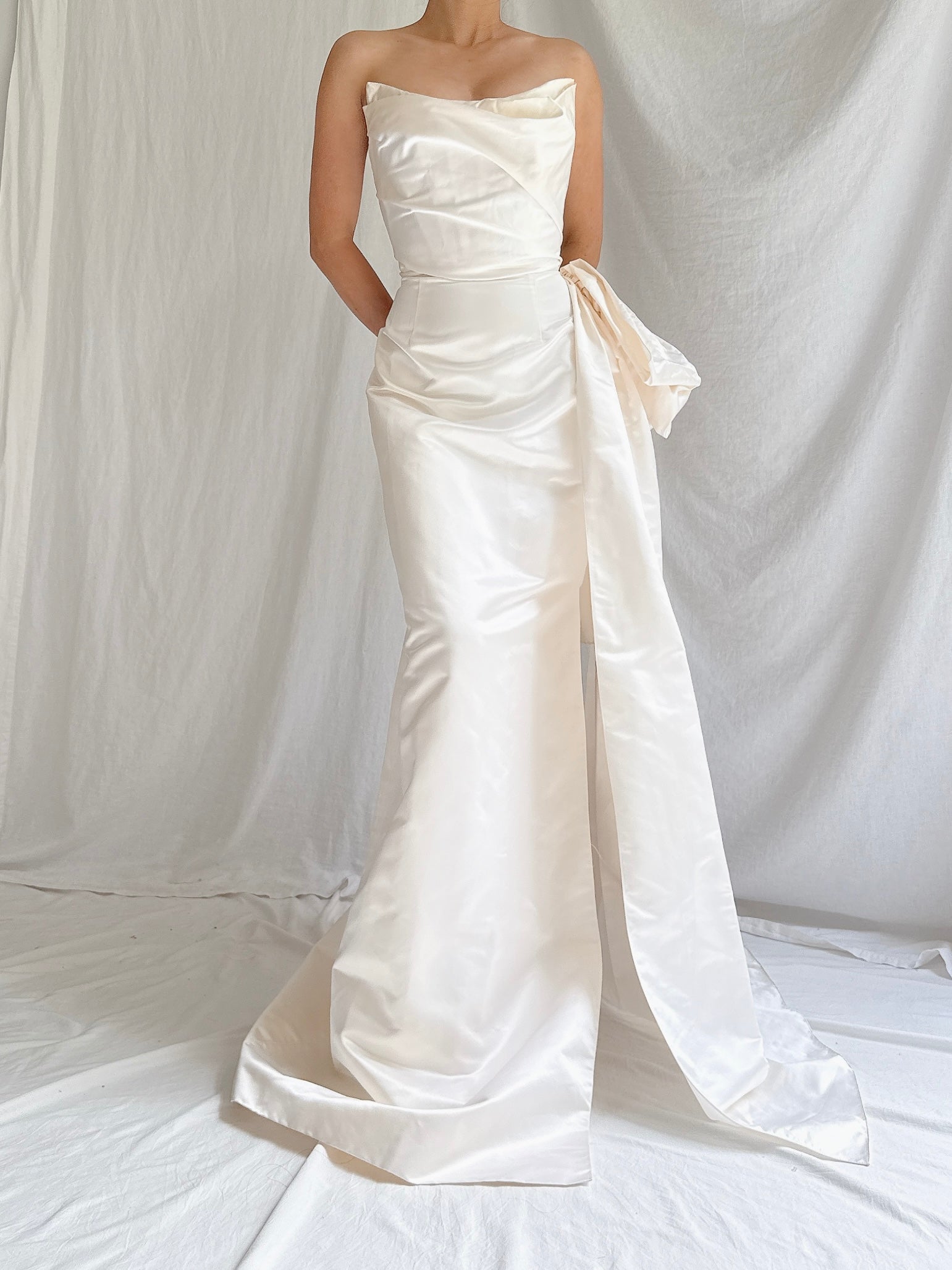 Makarian Silk Strapless Bustier Gown - XS/0/2