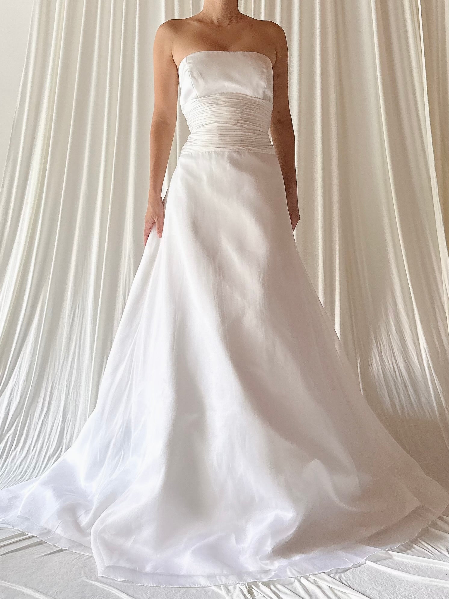1990s Romona Keveza Silk Organza Gown - S