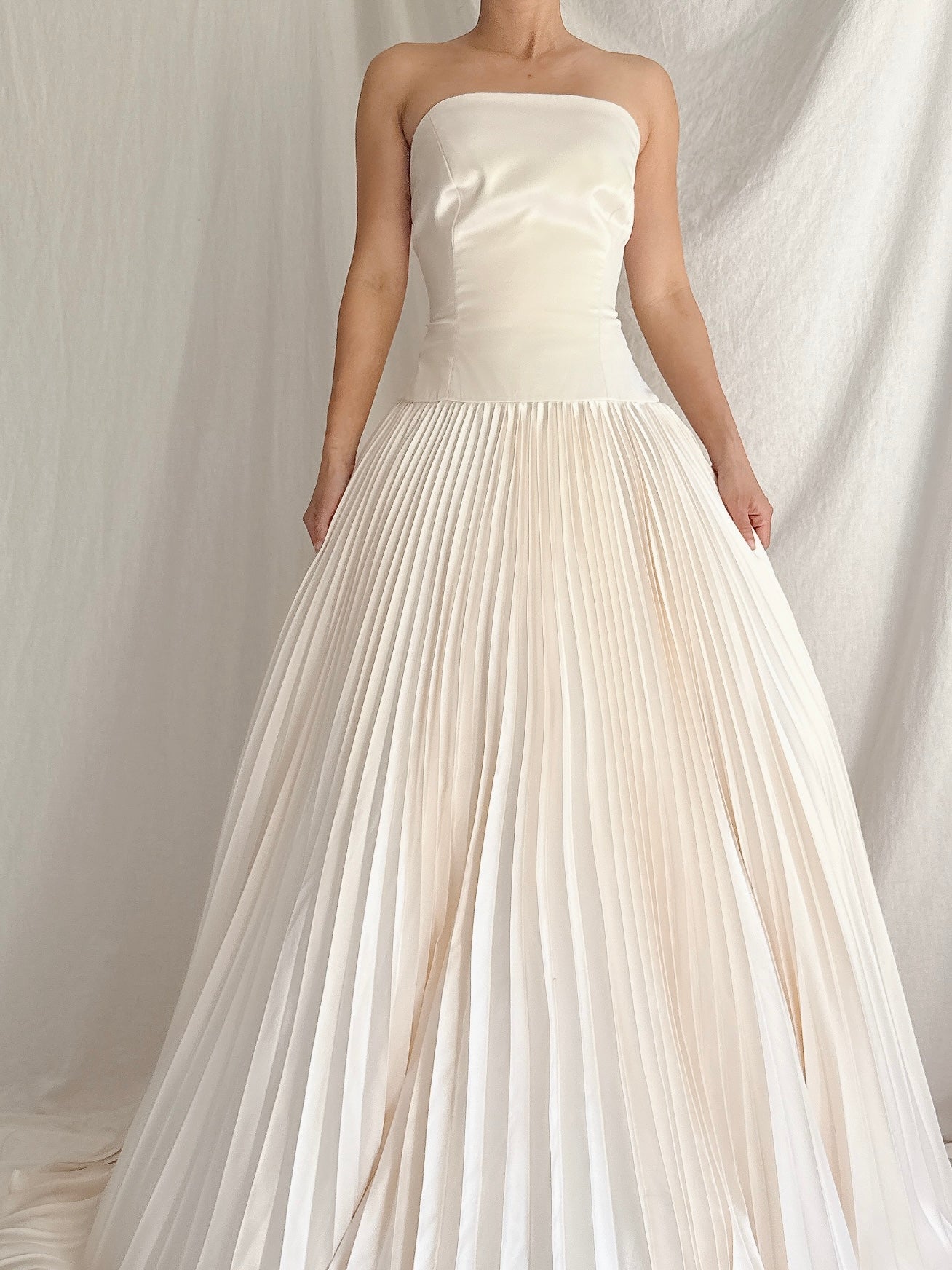 Vintage Lazaro Silk Pleated Gown - M/10