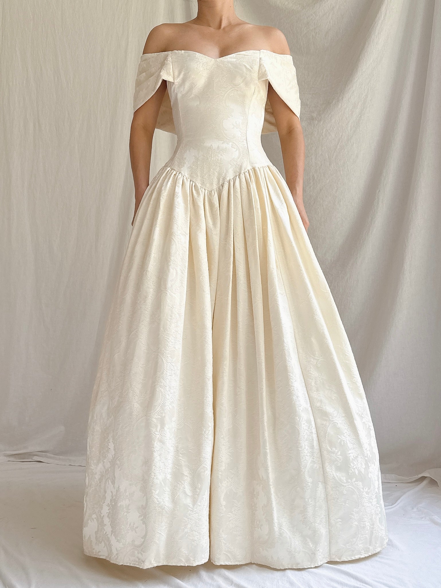 Vintage Brocade Basque Gown - S