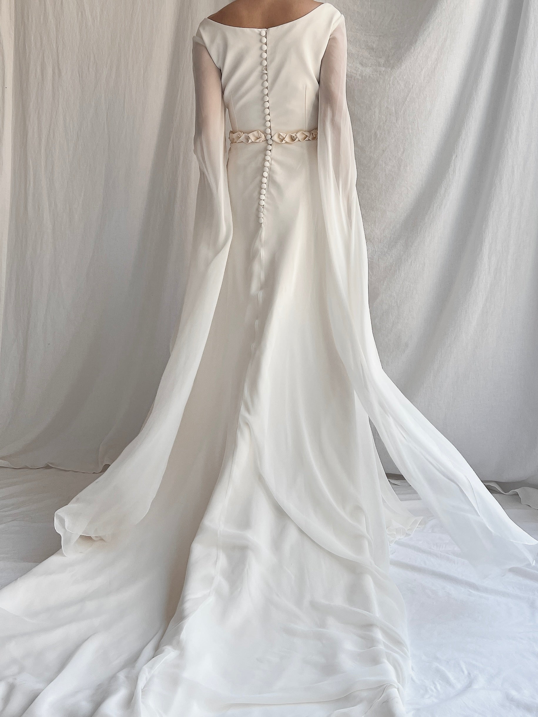 1990s Pronovias Chiffon Gown - S/M