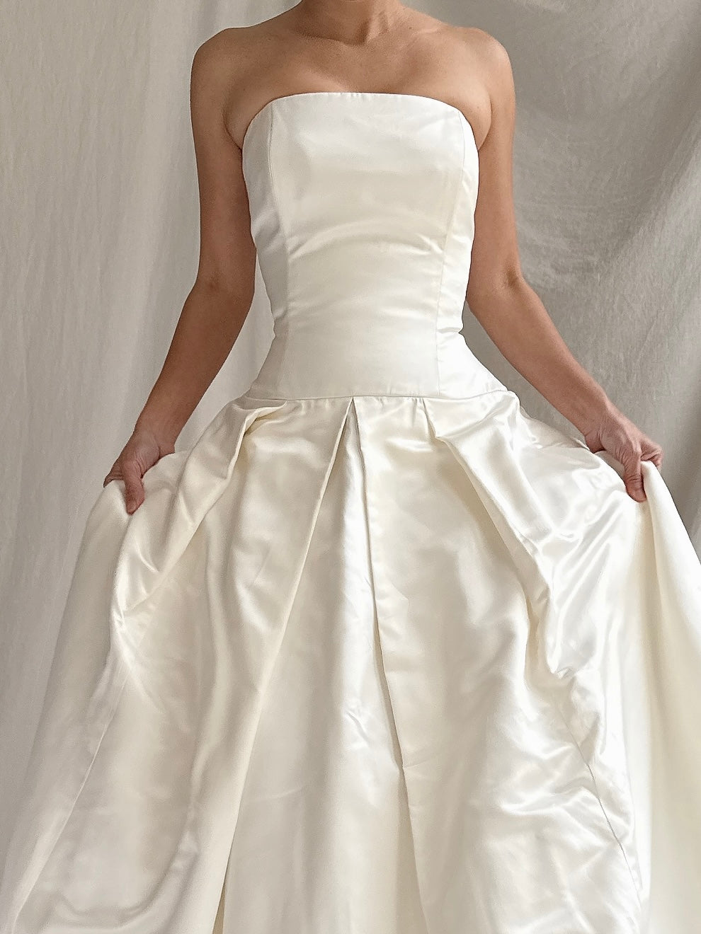 Vintage Amsale Silk Strapless Gown - S/M 6