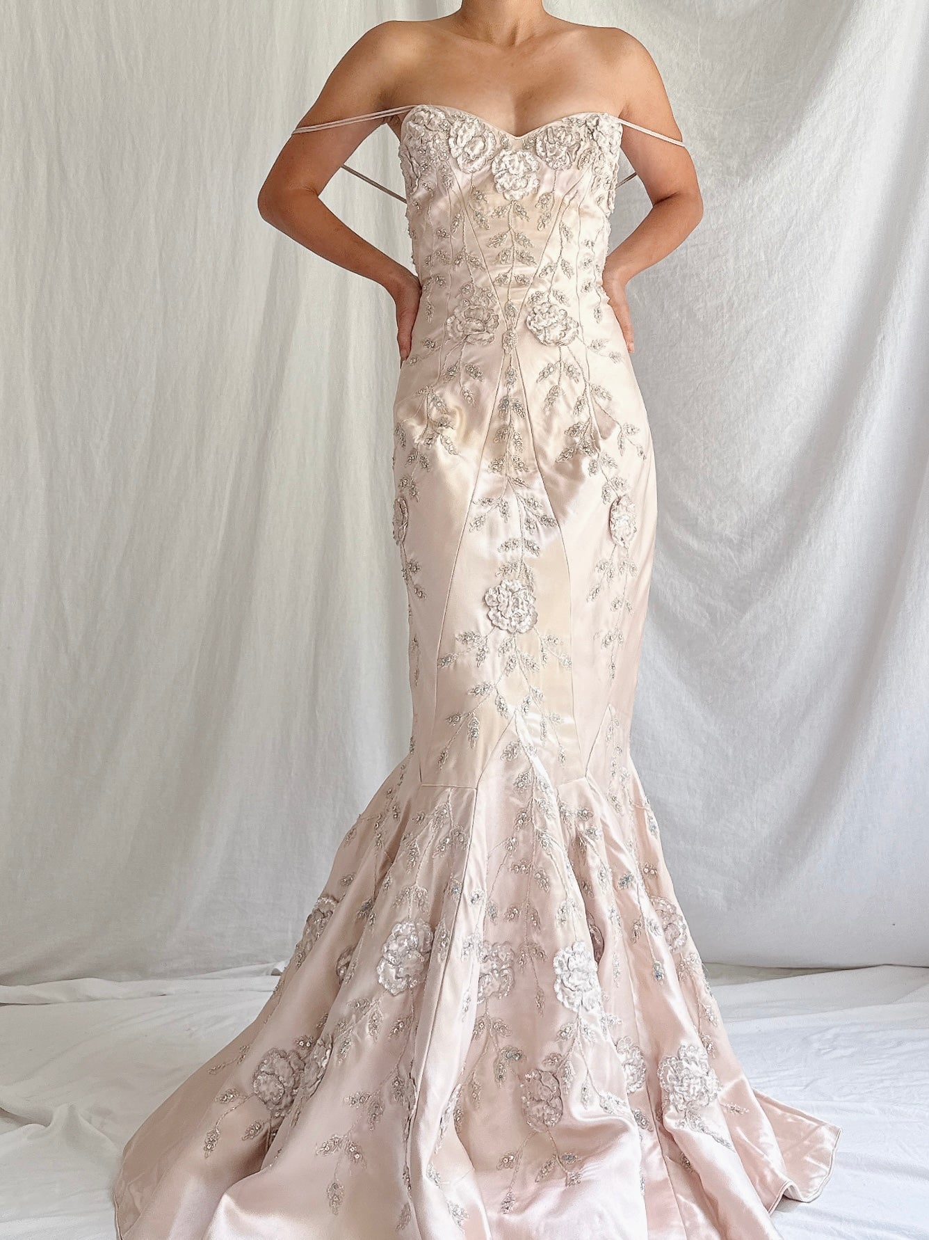 Vintage Eavis & Brown Pink Silk Gown - S/ UK 10/US 6/8