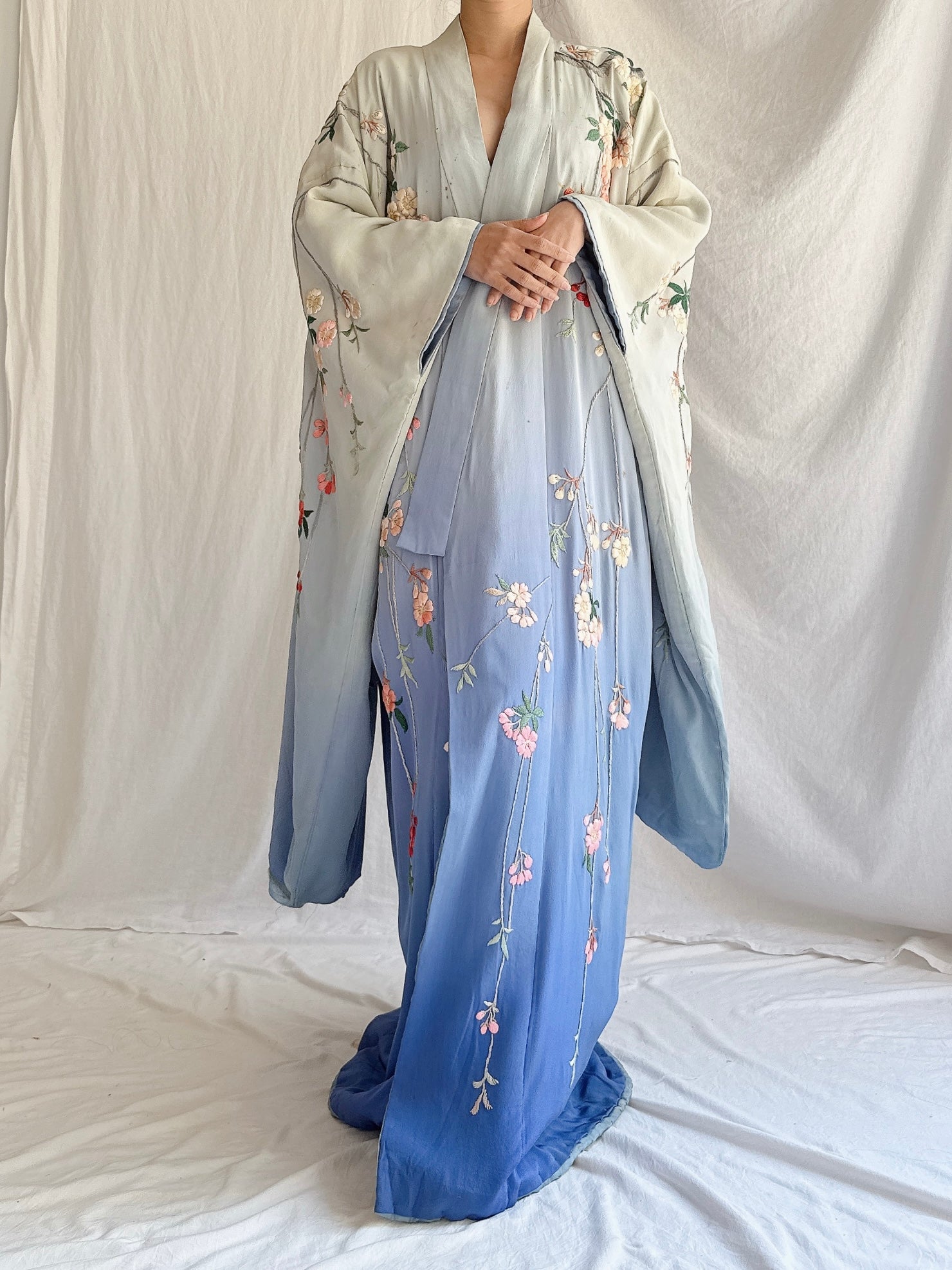 Antique Ombre Cherry Blossom Kimono - OSFM