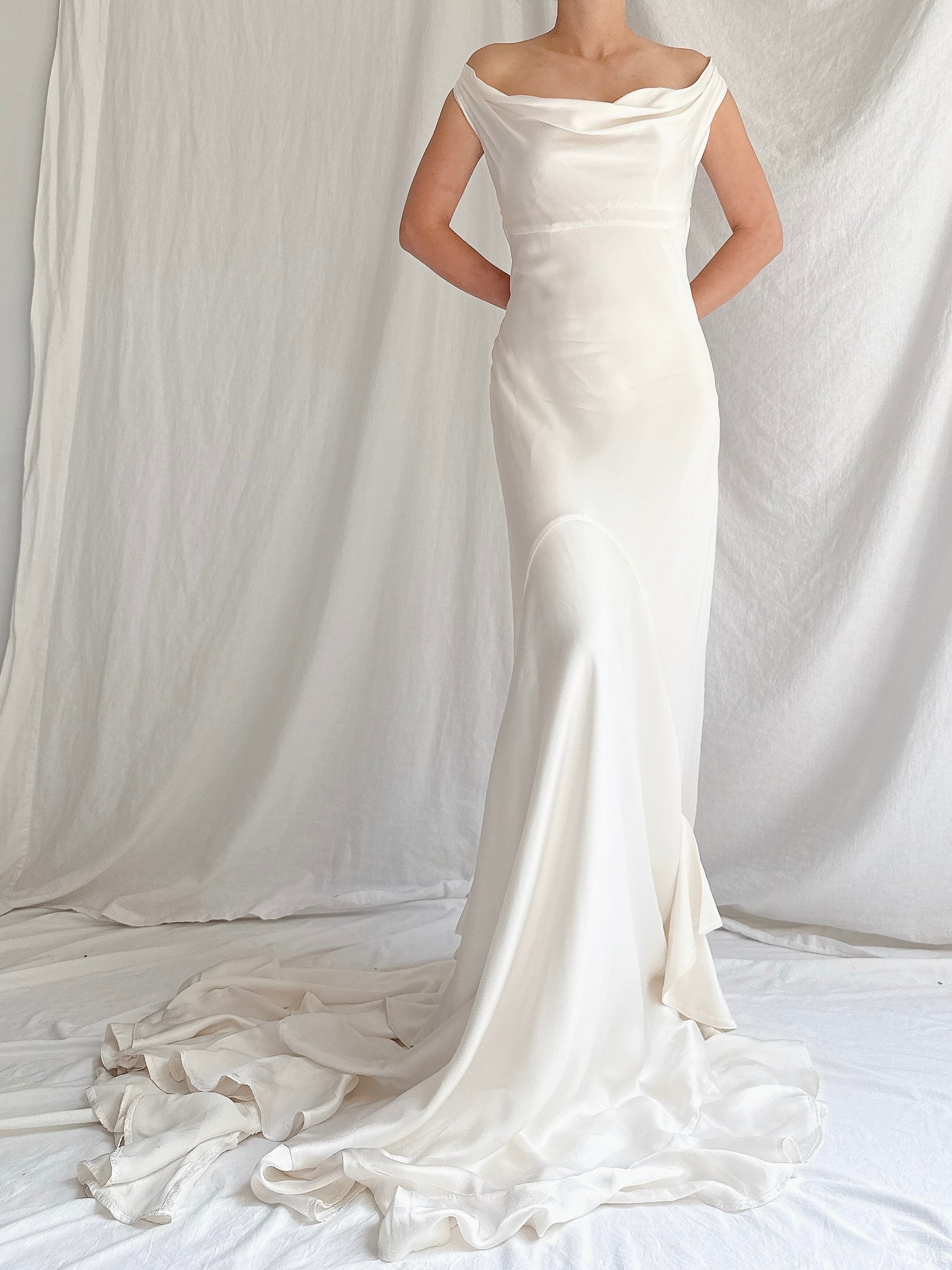 00 Silky Satin Bias Cut Gown - S-M