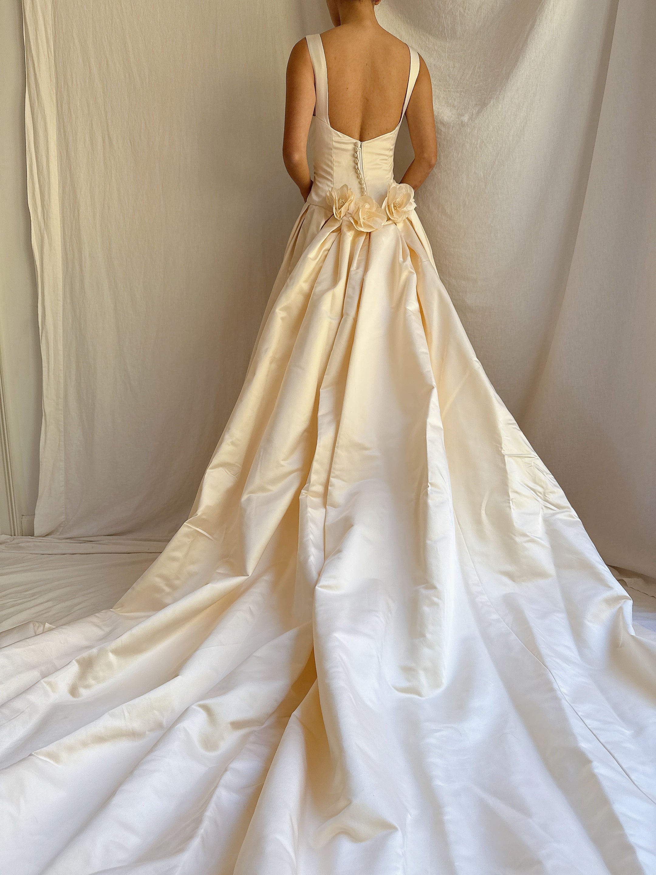 Square Neck Silk 2 Piece Gown - Size 10