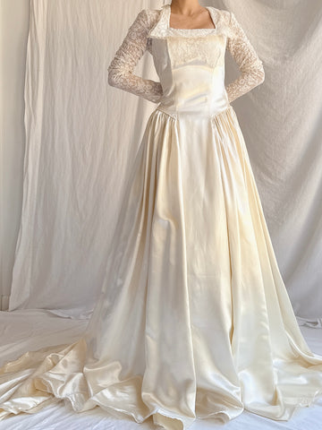 1940s Candlelight Satin Gown - XS/2