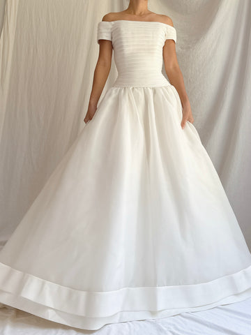 Vintage Organza and Satin Gown - XS