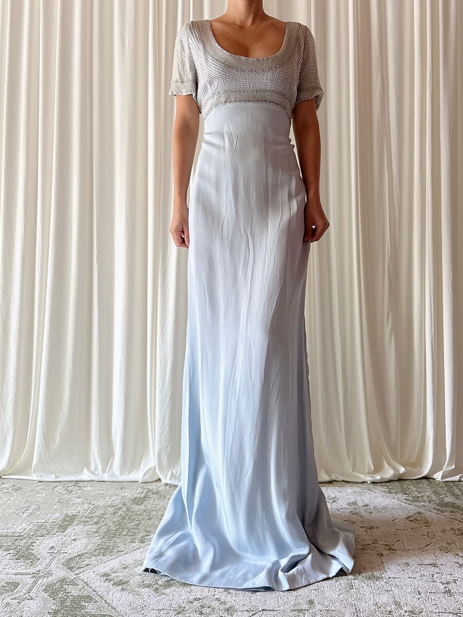 Vintage Belleville Sassoon Blue Gown - UK 16