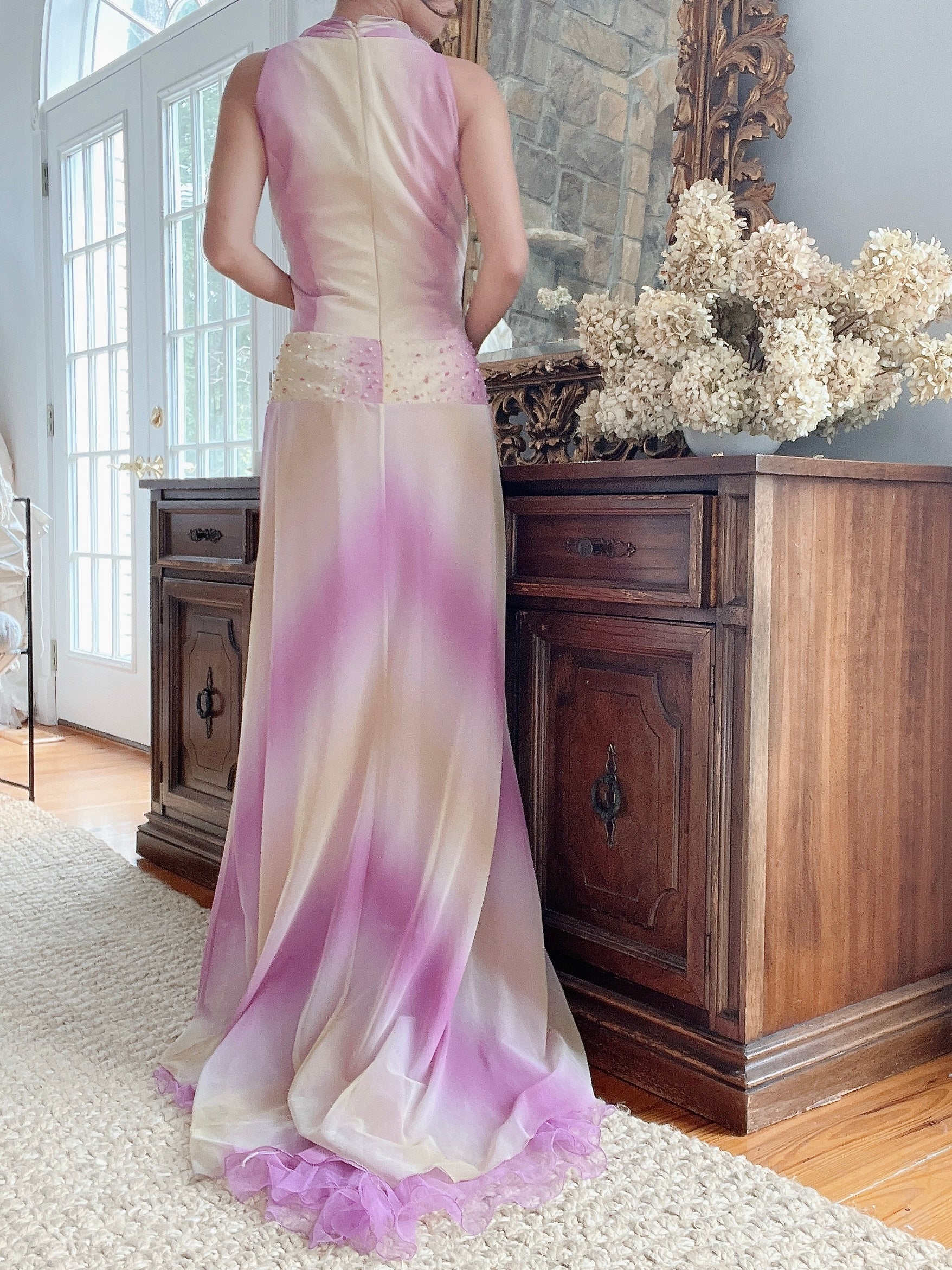 Yellow and Lilac Ombré Gown - M