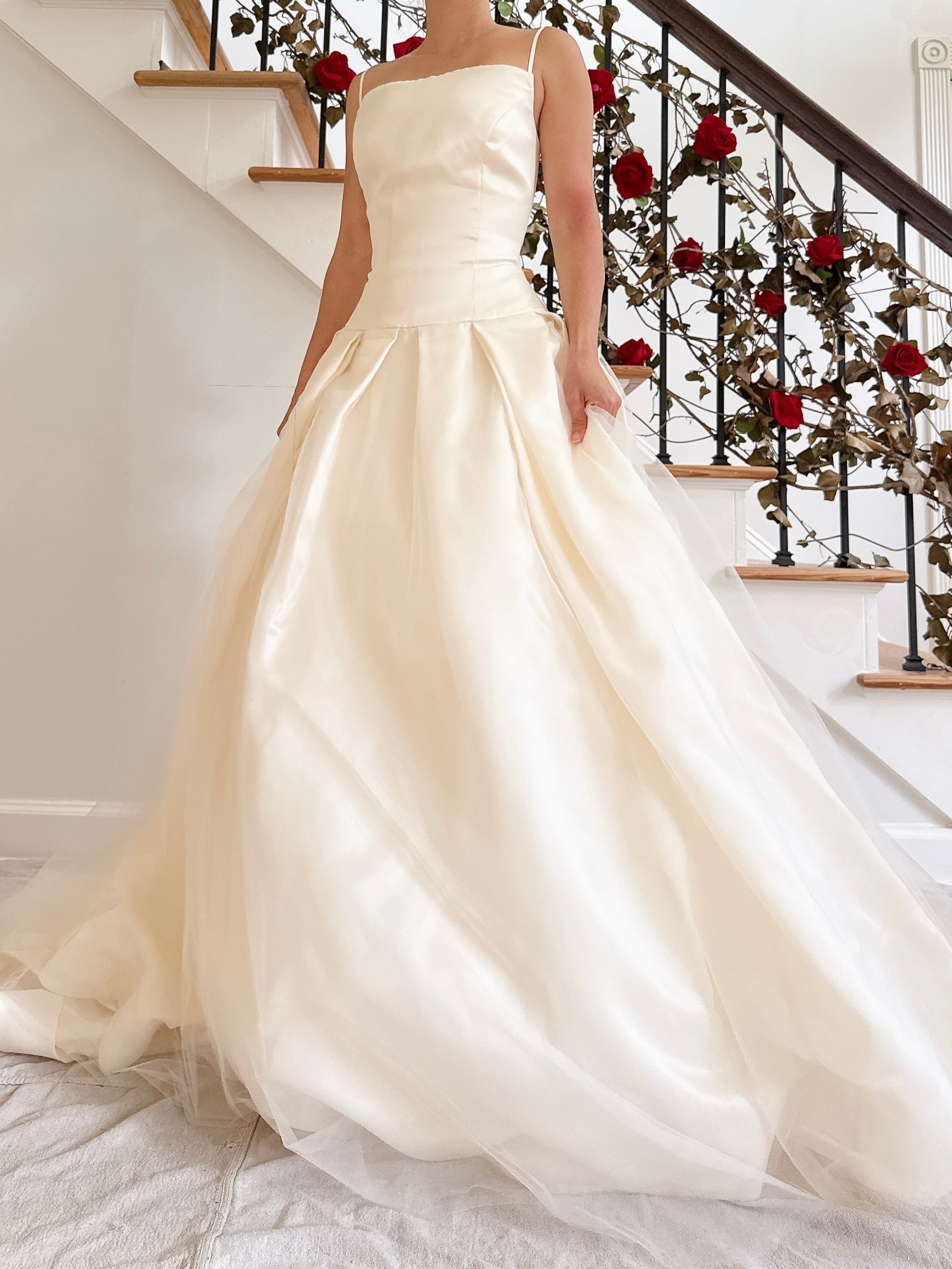 1990s Vera Wang Silk Organza Tulle Gown - S