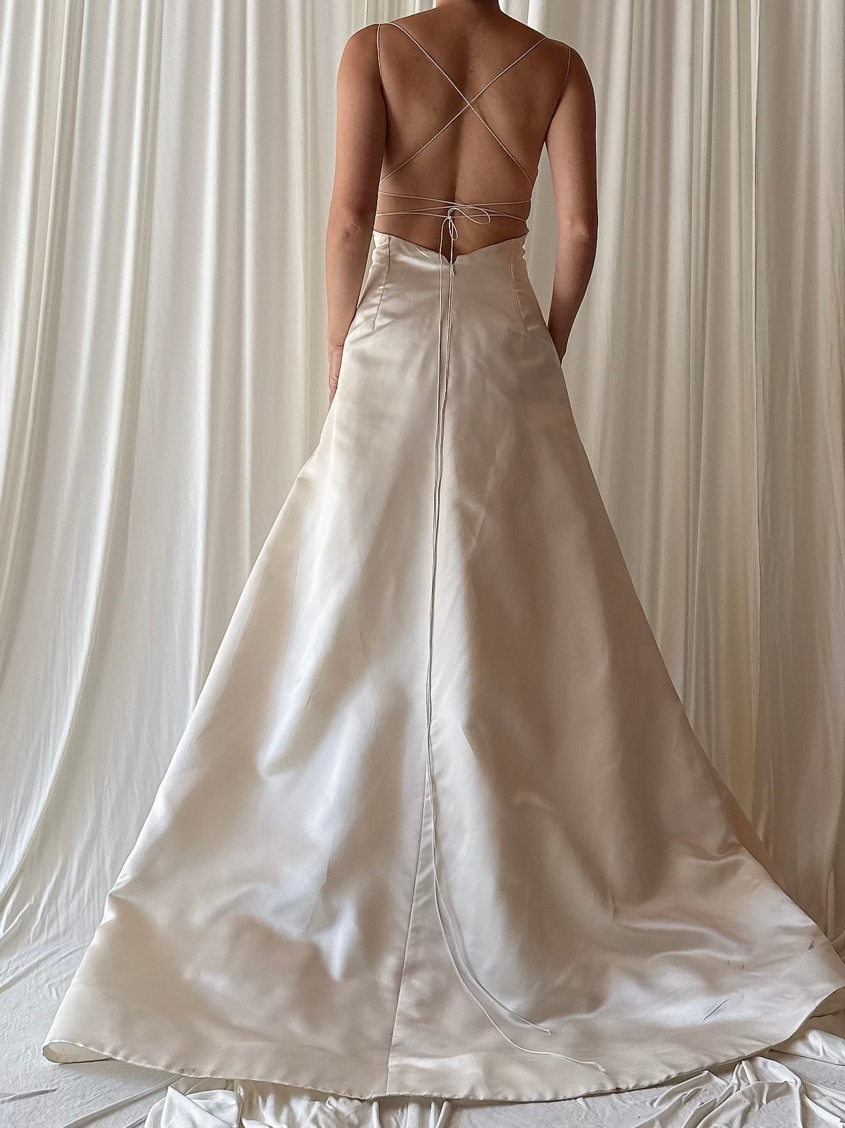 Vintage Strapless Silk Gown - XS/S