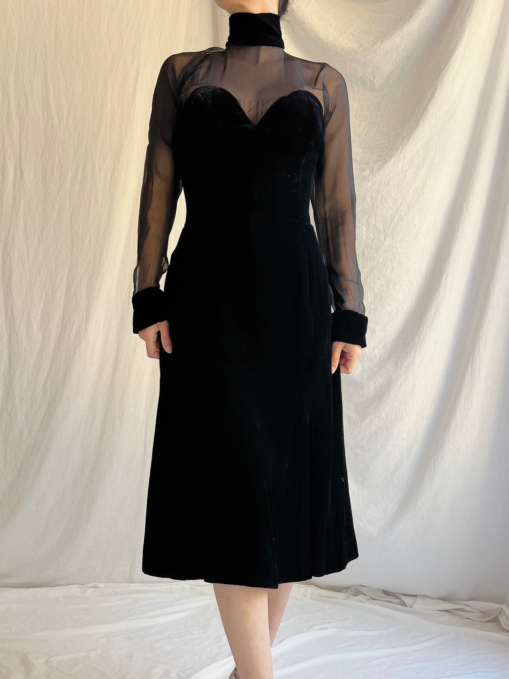 Vintage Oscar de la Renta Silk Velvet Dress - L