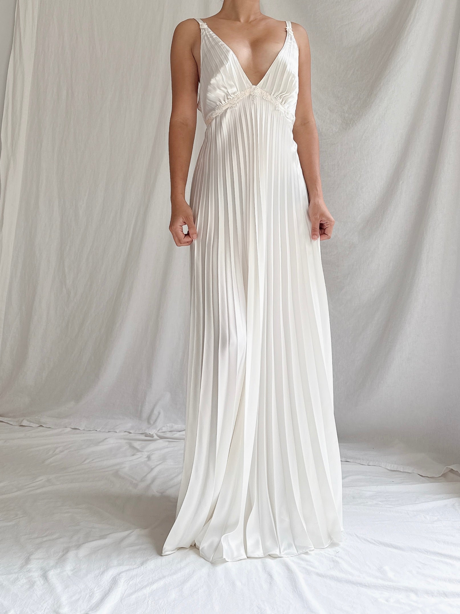 Vintage Pleated Slip Dress - S-M