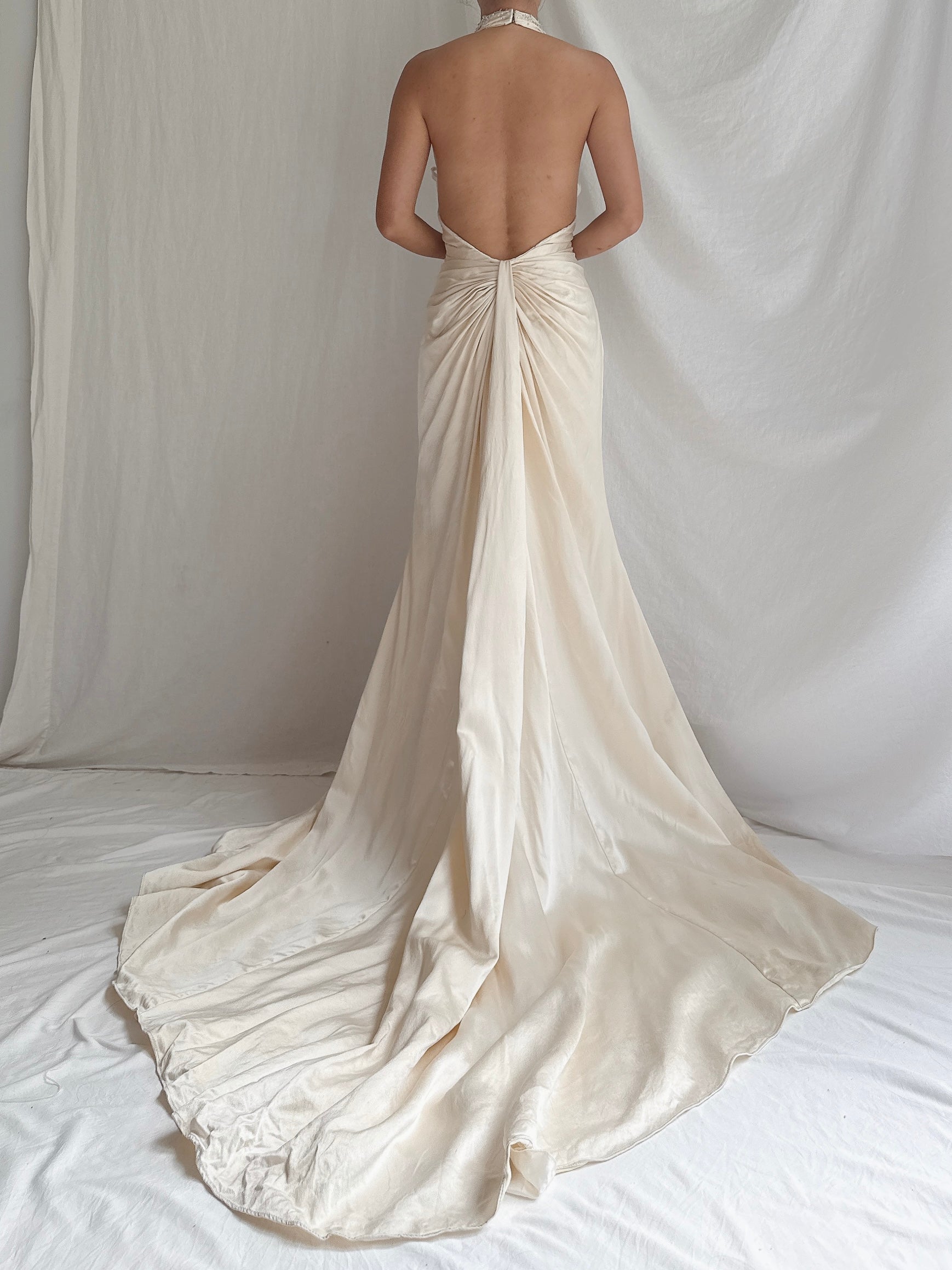Vintage Stephen Yearrick Silk Halter Gown - M/8