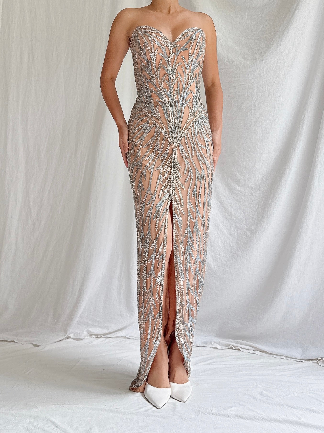 Vintage Bob Mackie Silk Strapless Dress - S/6