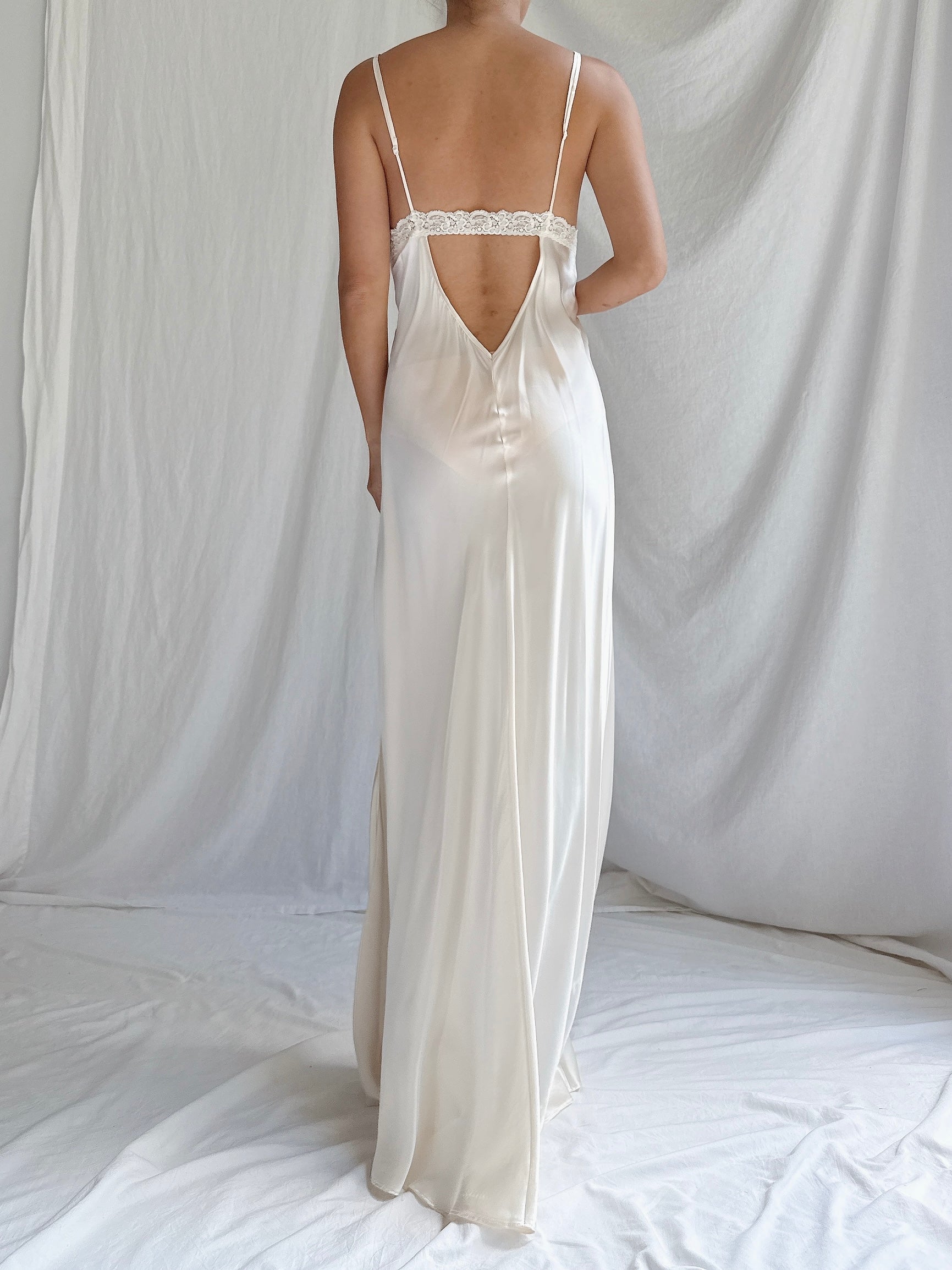Vintage VS Silk Charmeuse Slip - S
