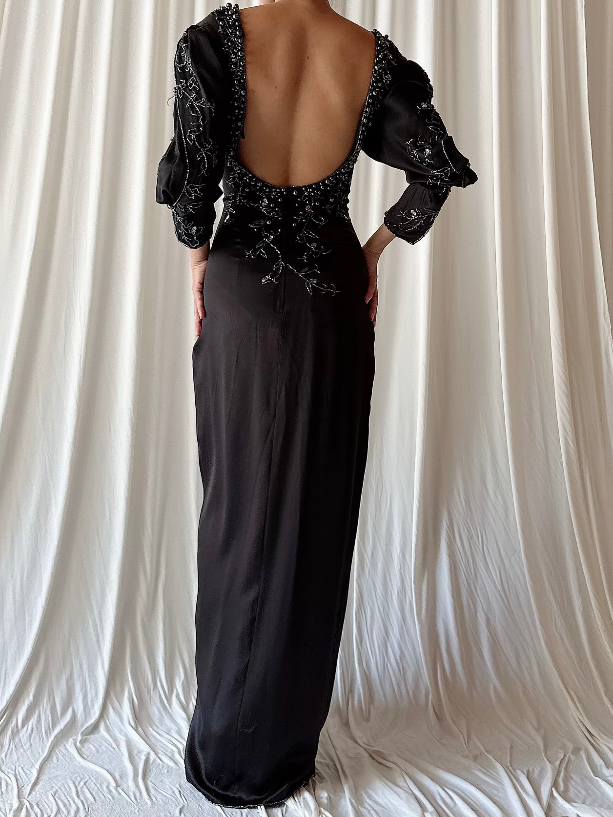 Vintage Pave Beverly Hills Silk Gown - Size 6