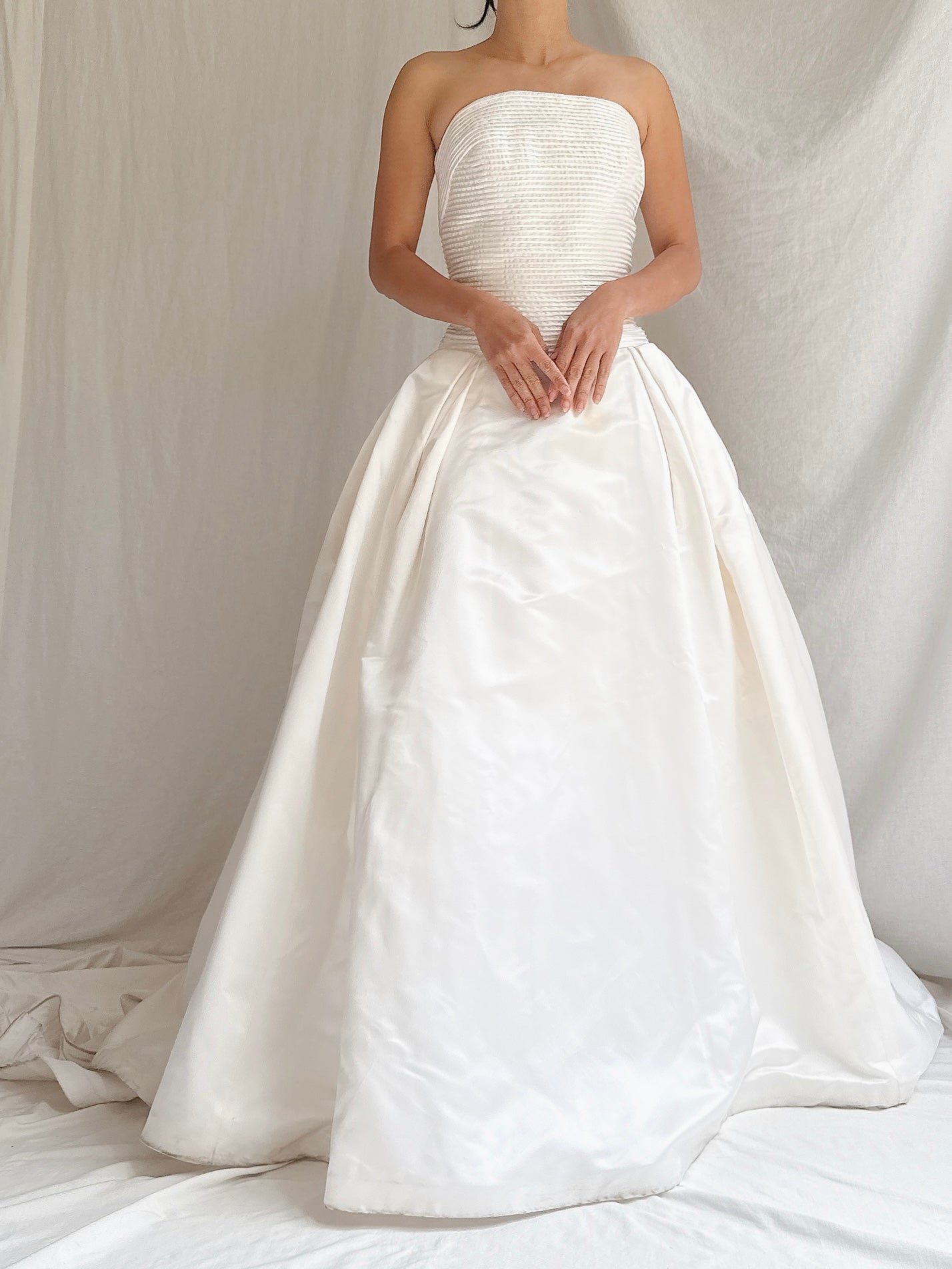 Vintage Sill Strapless Gown - S