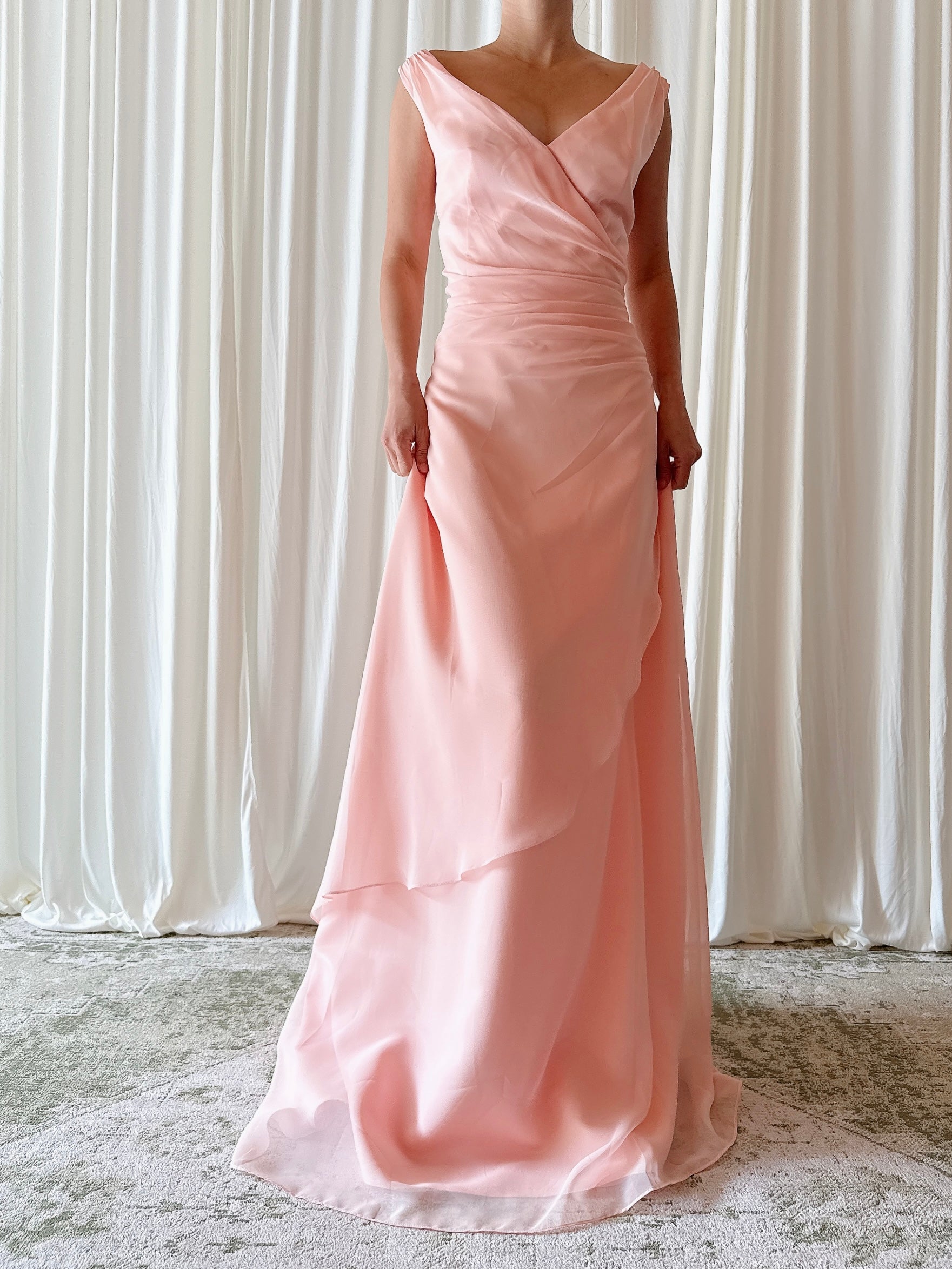 Vintage Jasz Couture Peach Chiffon Dress - 42B/32W