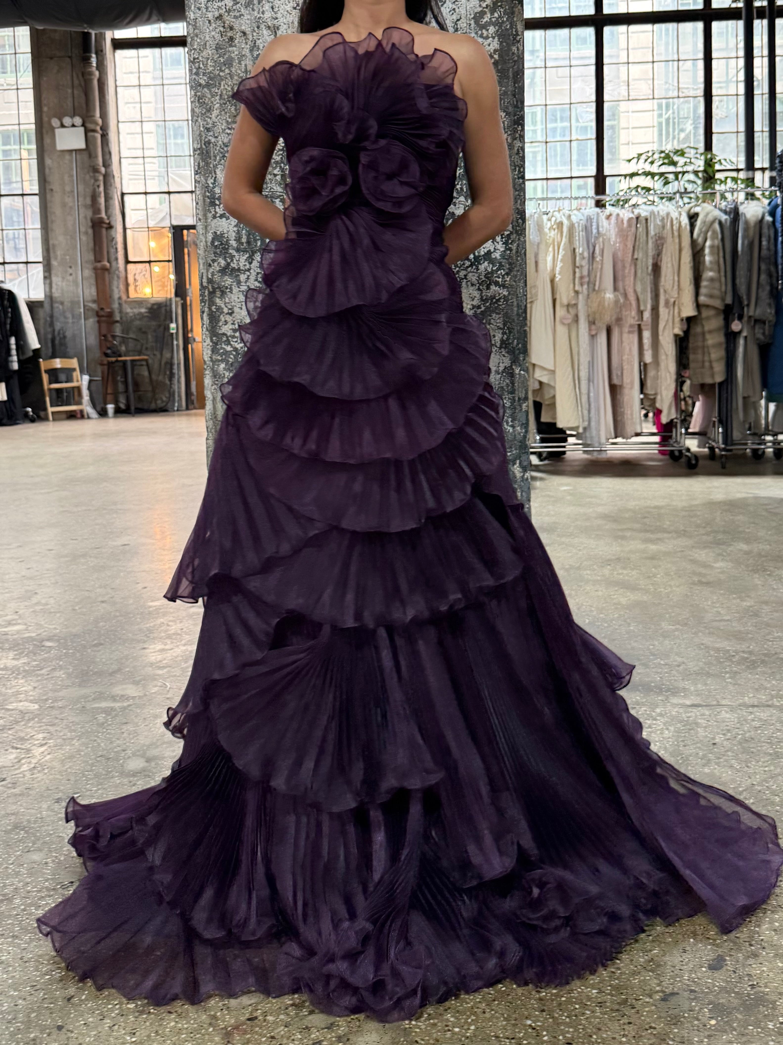 Purple Organza Gown - S/6