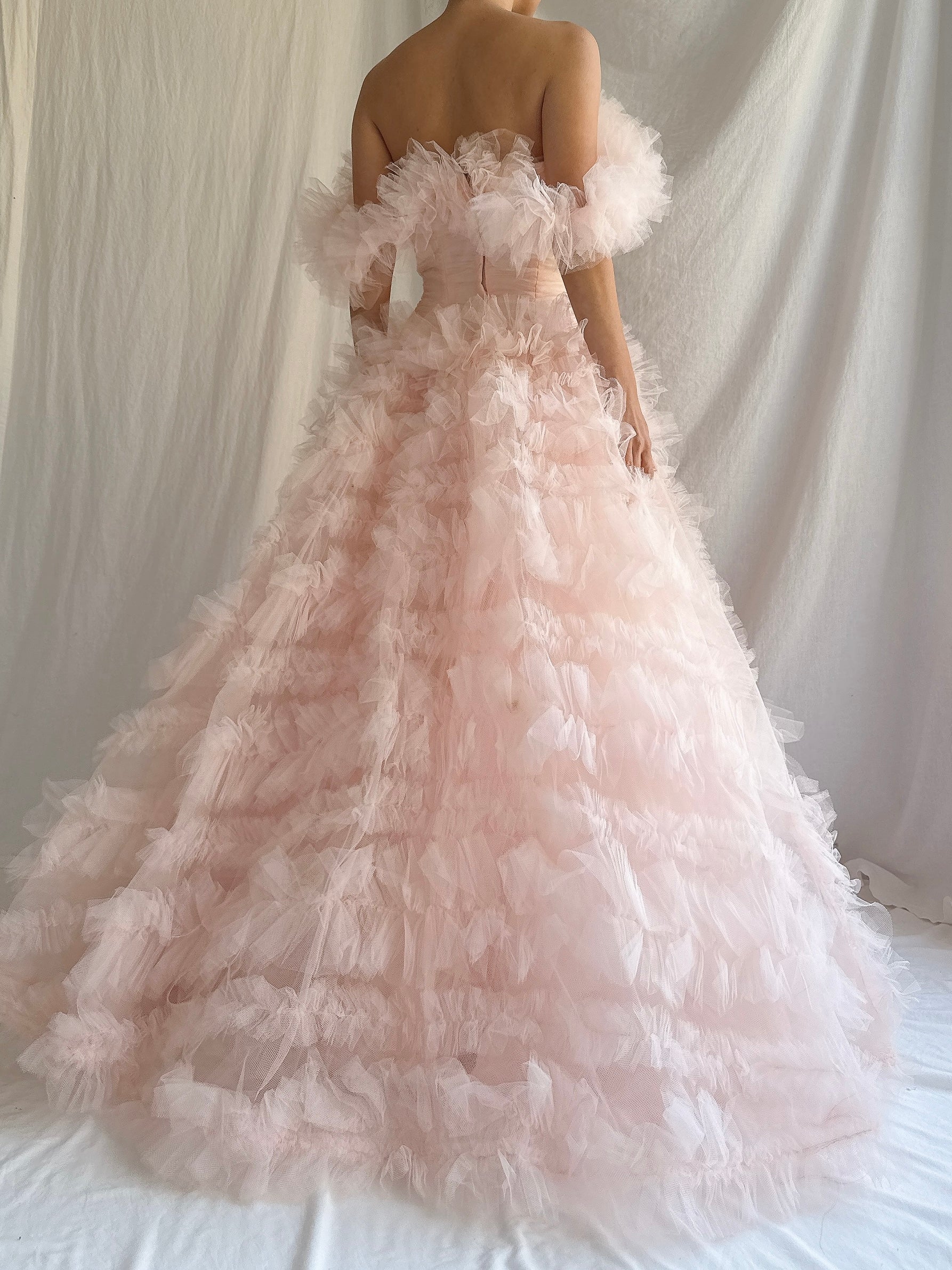 1950s Light Pink Tulle Gown - XXS/0