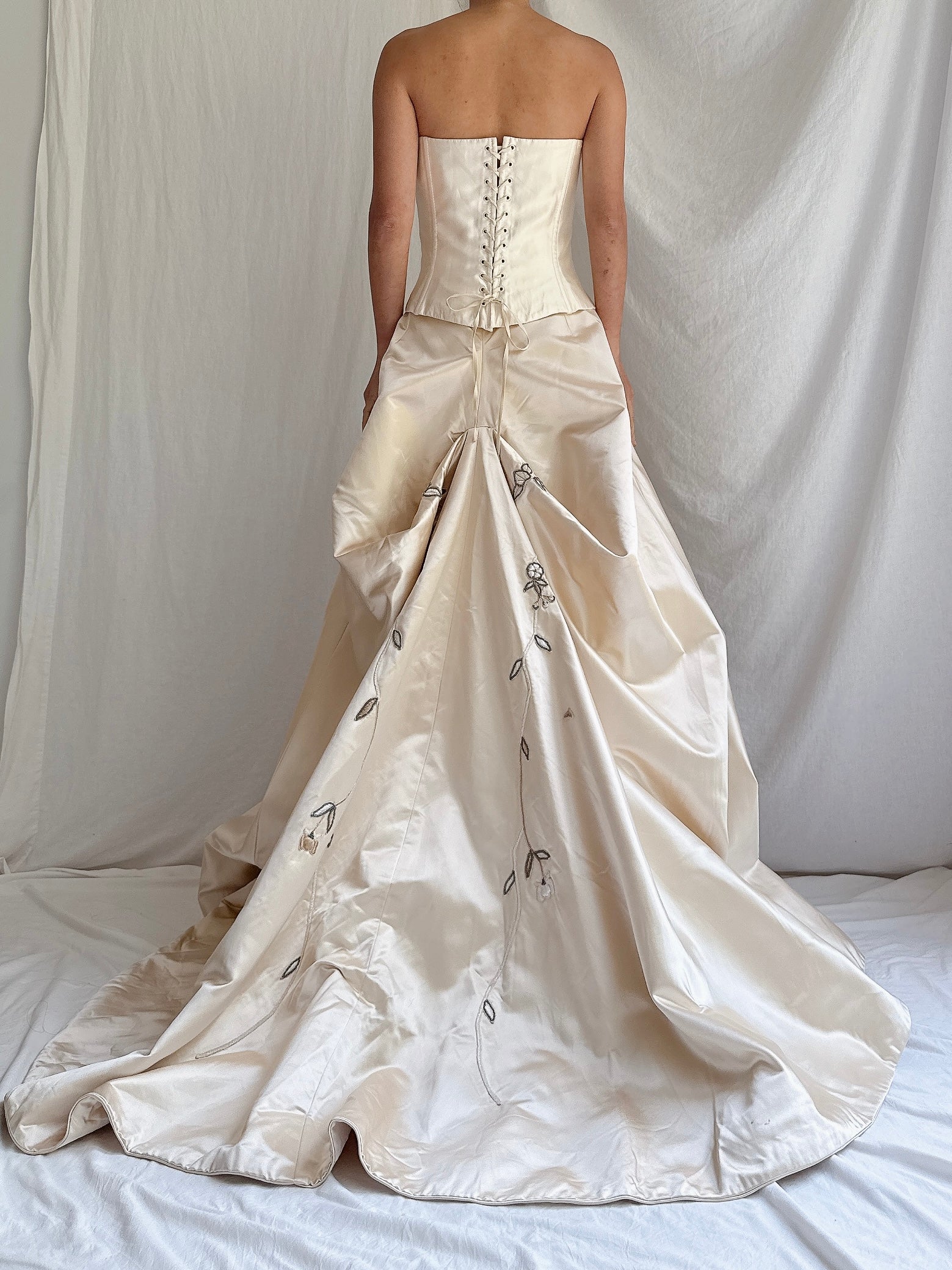 Vintage Eavis & Brown Skirt with Silk Bustier - M