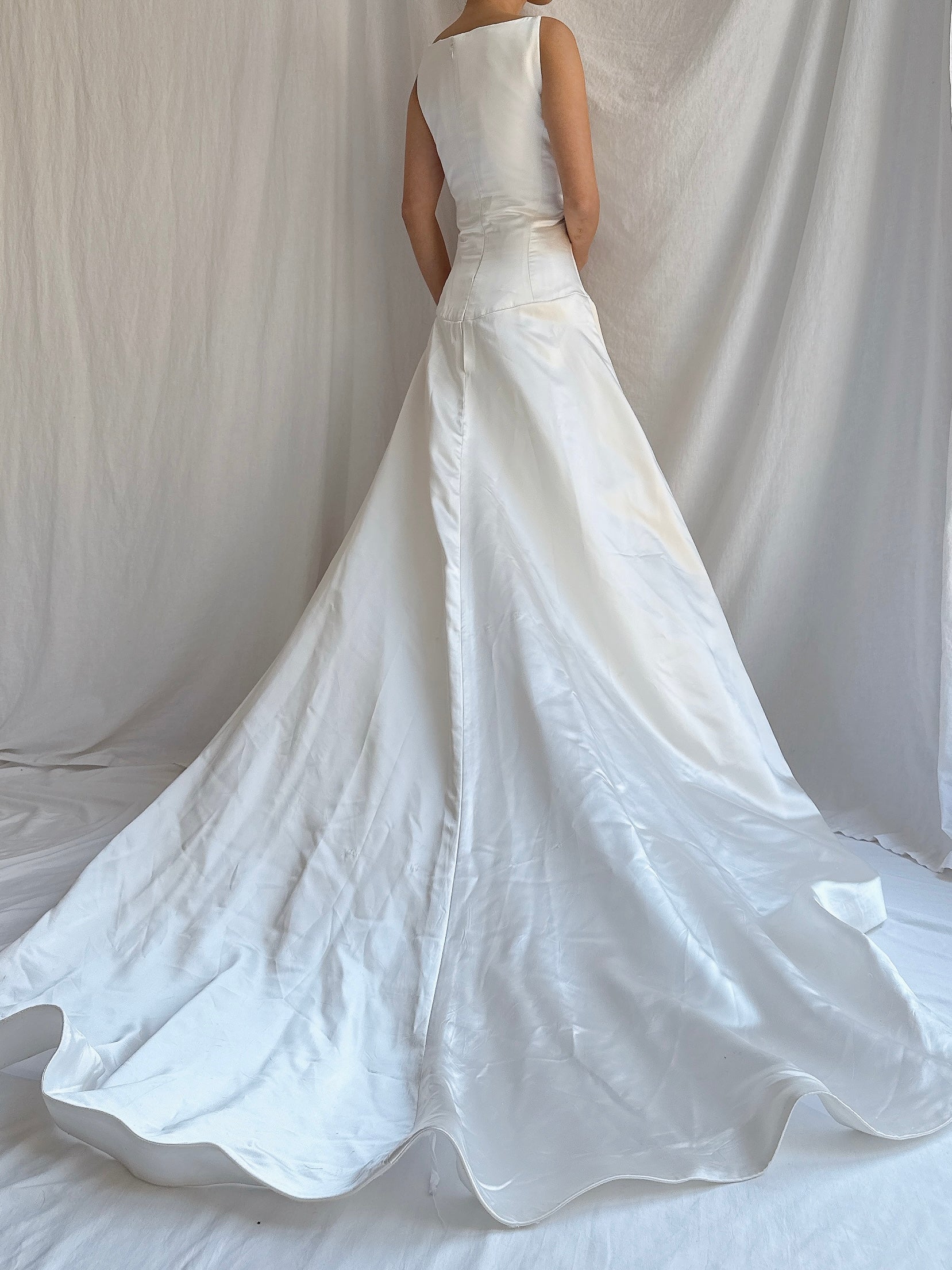 1990s Reem Acra Satin Gown - M/8