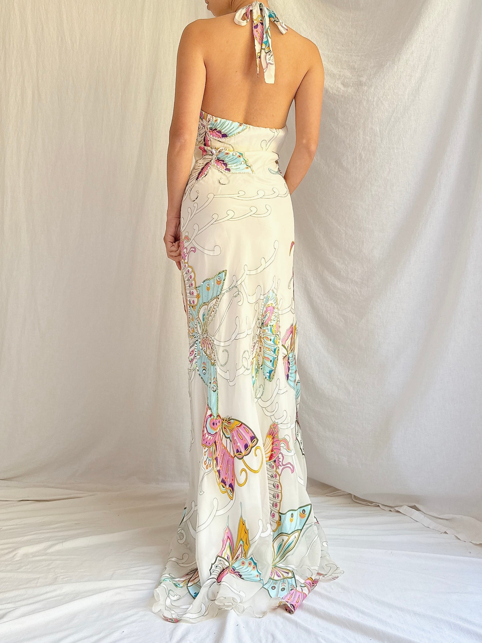 Vintage Chiffon Butterfly Gown - M/8