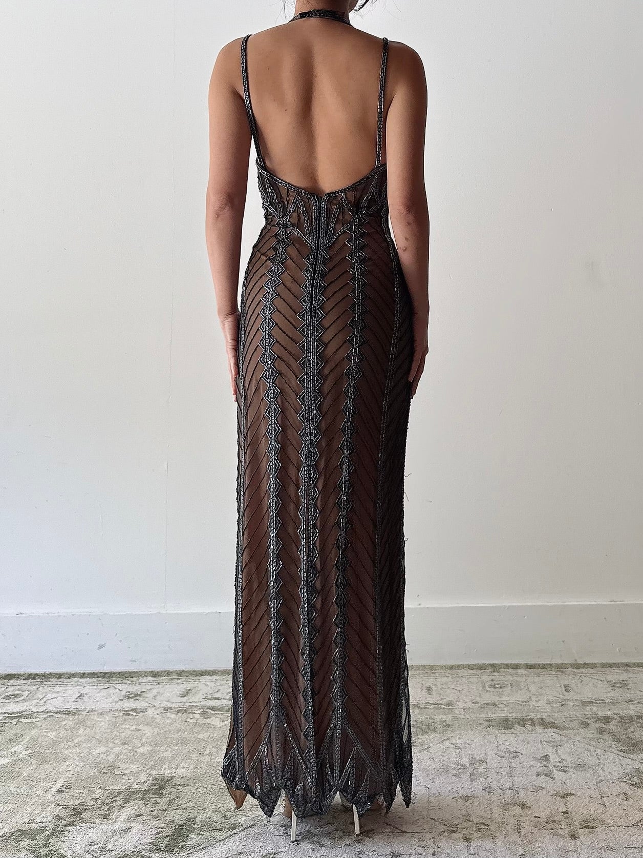 Vintage Beaded Dress - S
