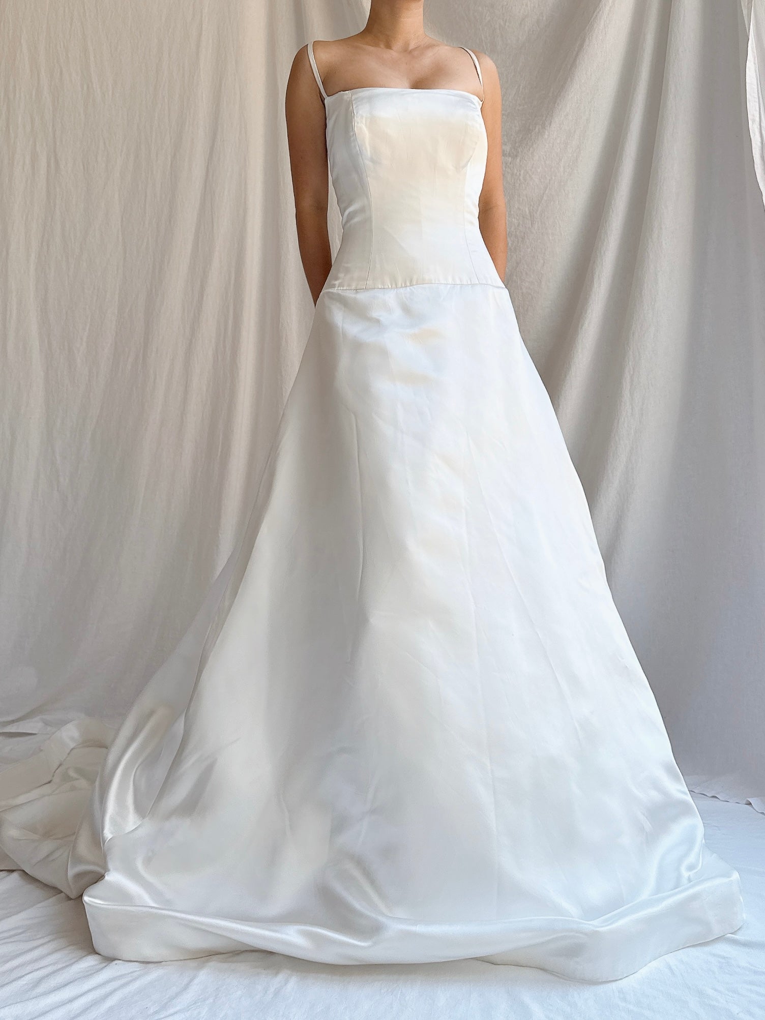 1990s Reem Acra Satin Gown - M/8