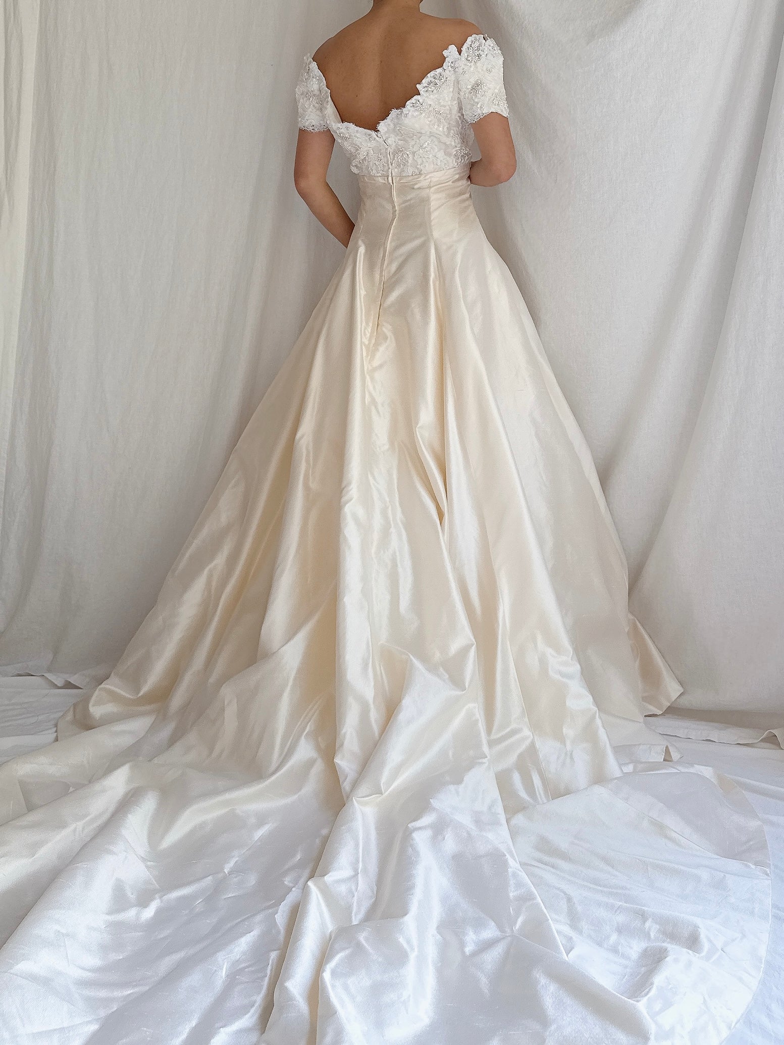 Vintage Marisa Silk and Lace Gown - S