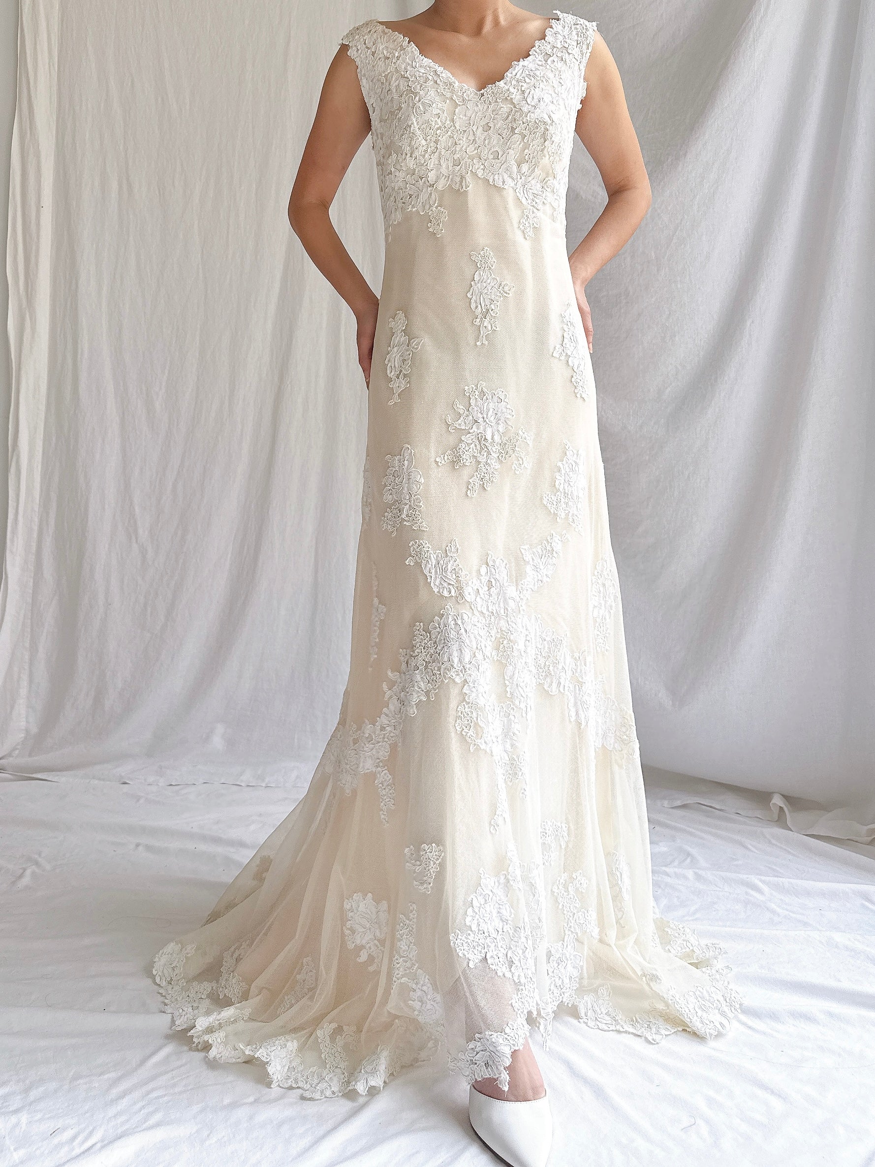 1960s Lace Empire Gown - S