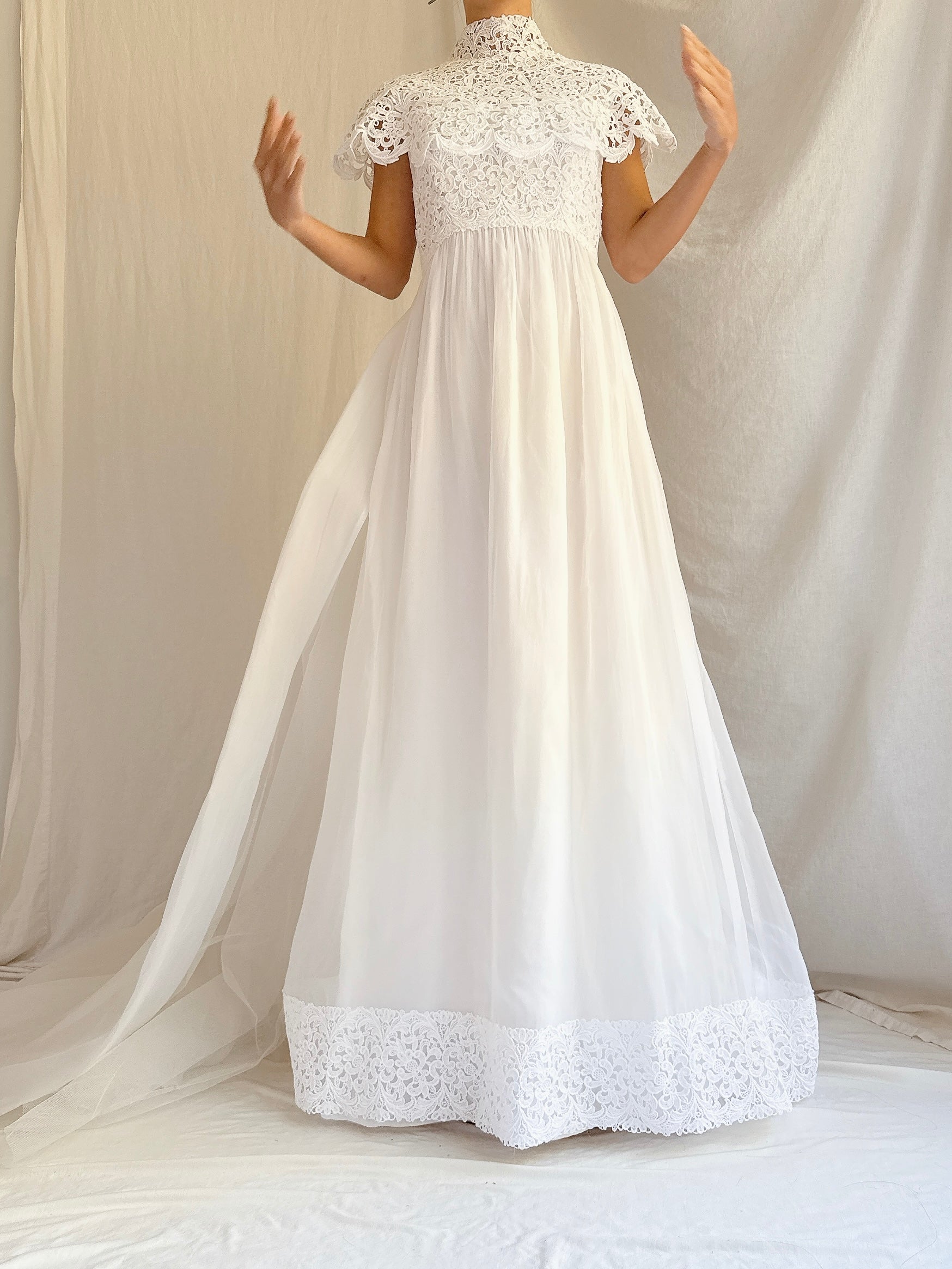 1960s Silk Organza 2-Piece Gown - XS
