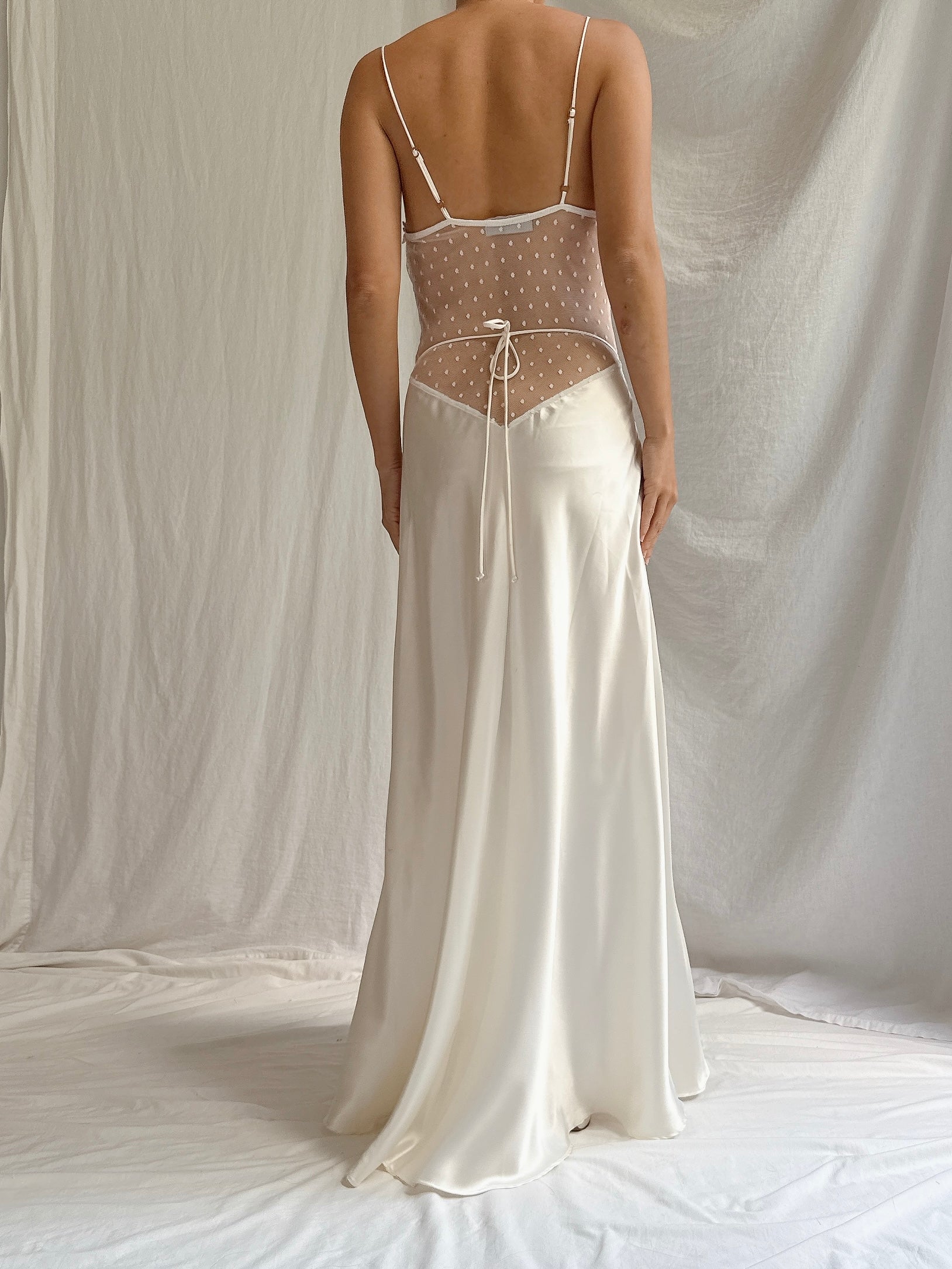 Vintage Satin Illusion Slip Dress - M