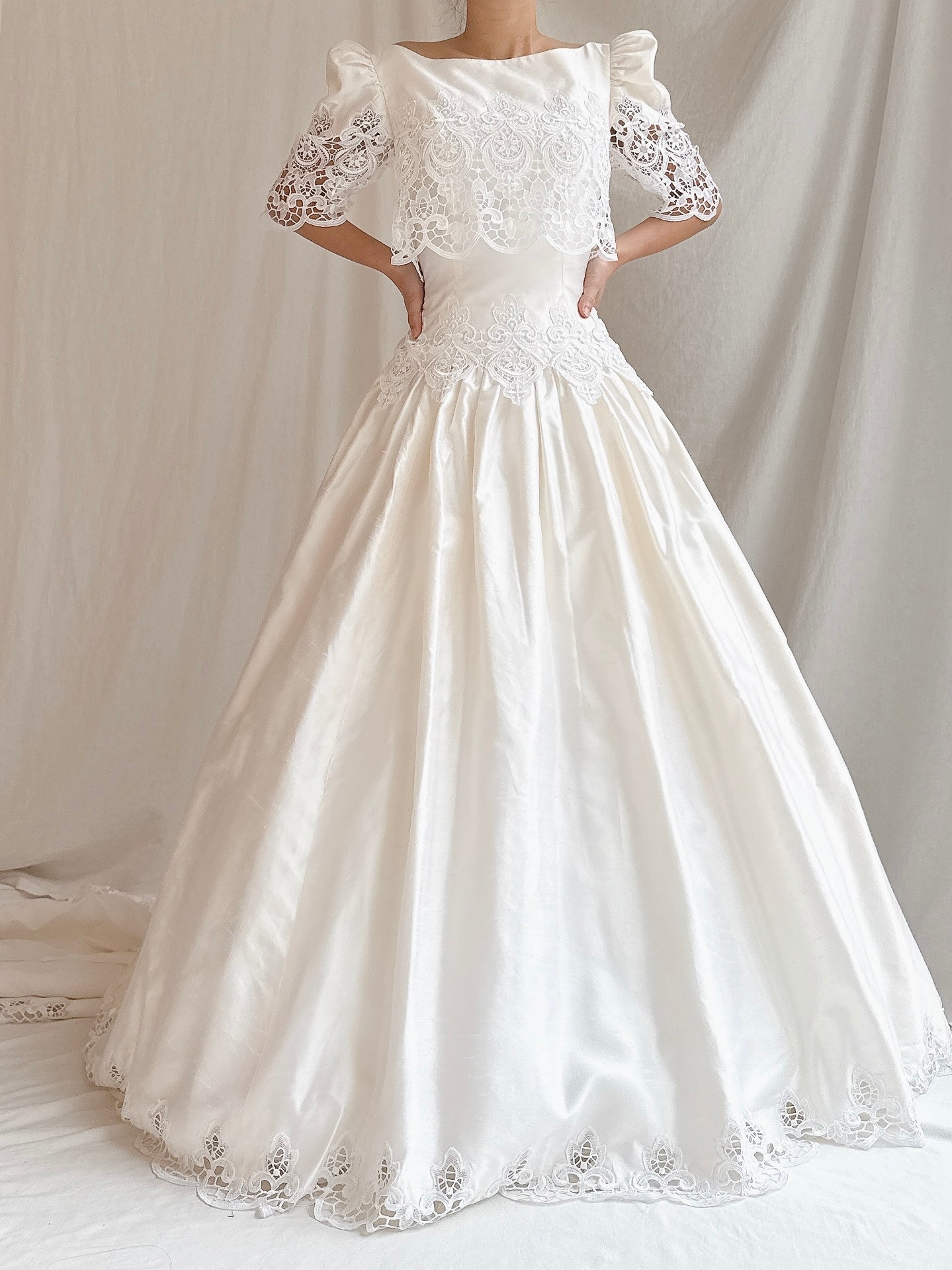 Vintage Silk Gaipure Lace Dress - S/6