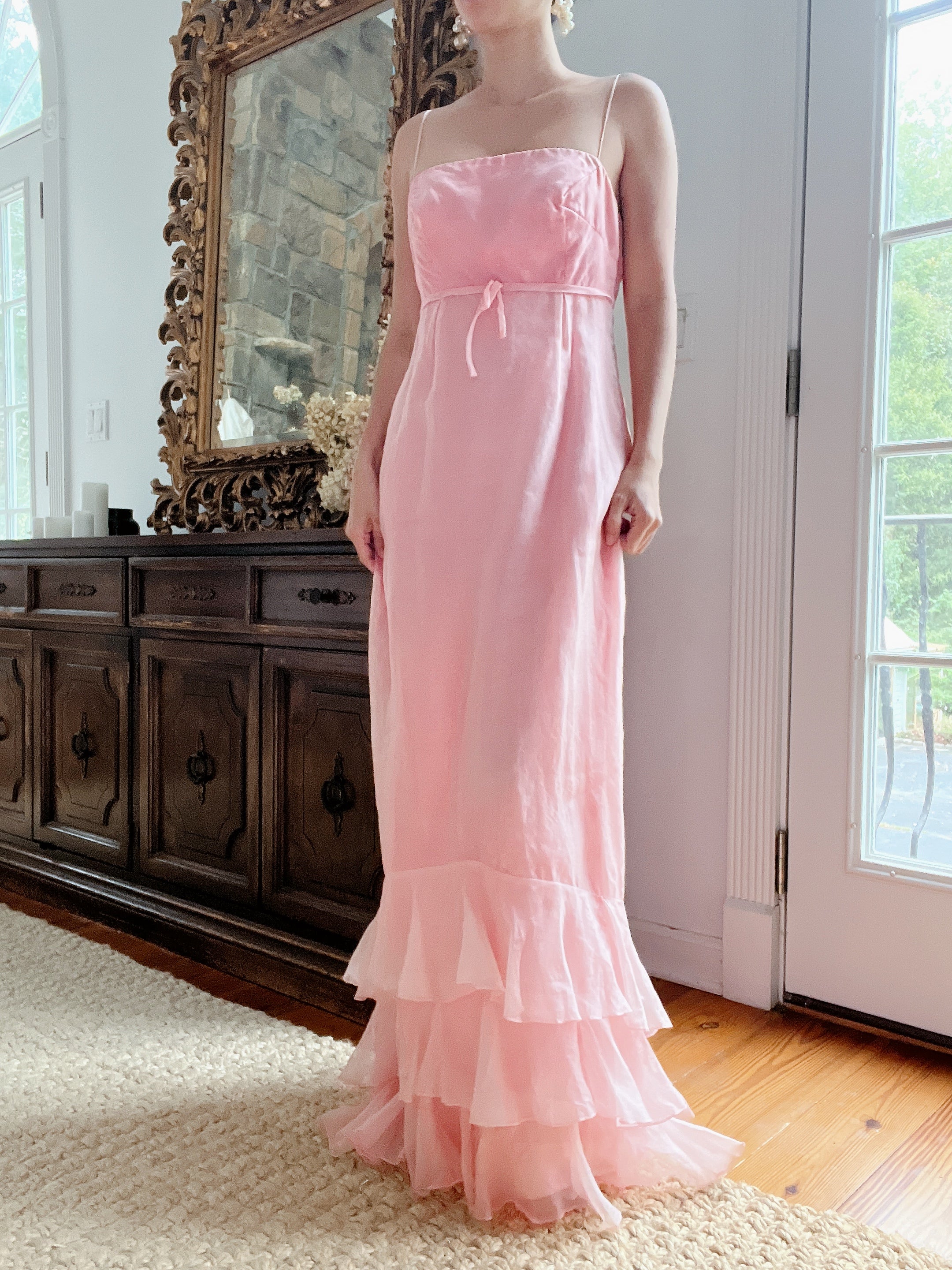 1960s Pink Organza Dress - XS/S