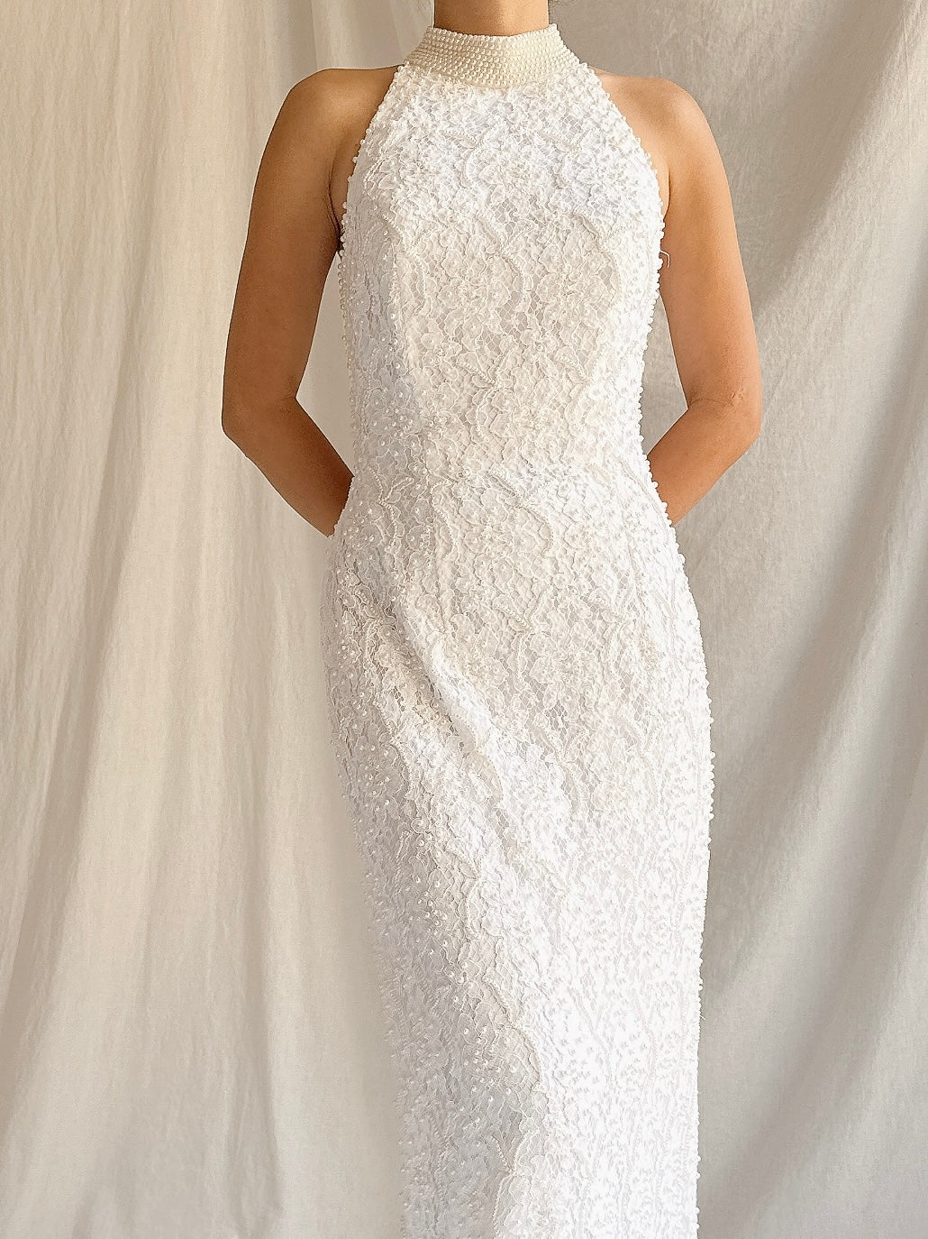 1990s Halter Neckline Dress - S