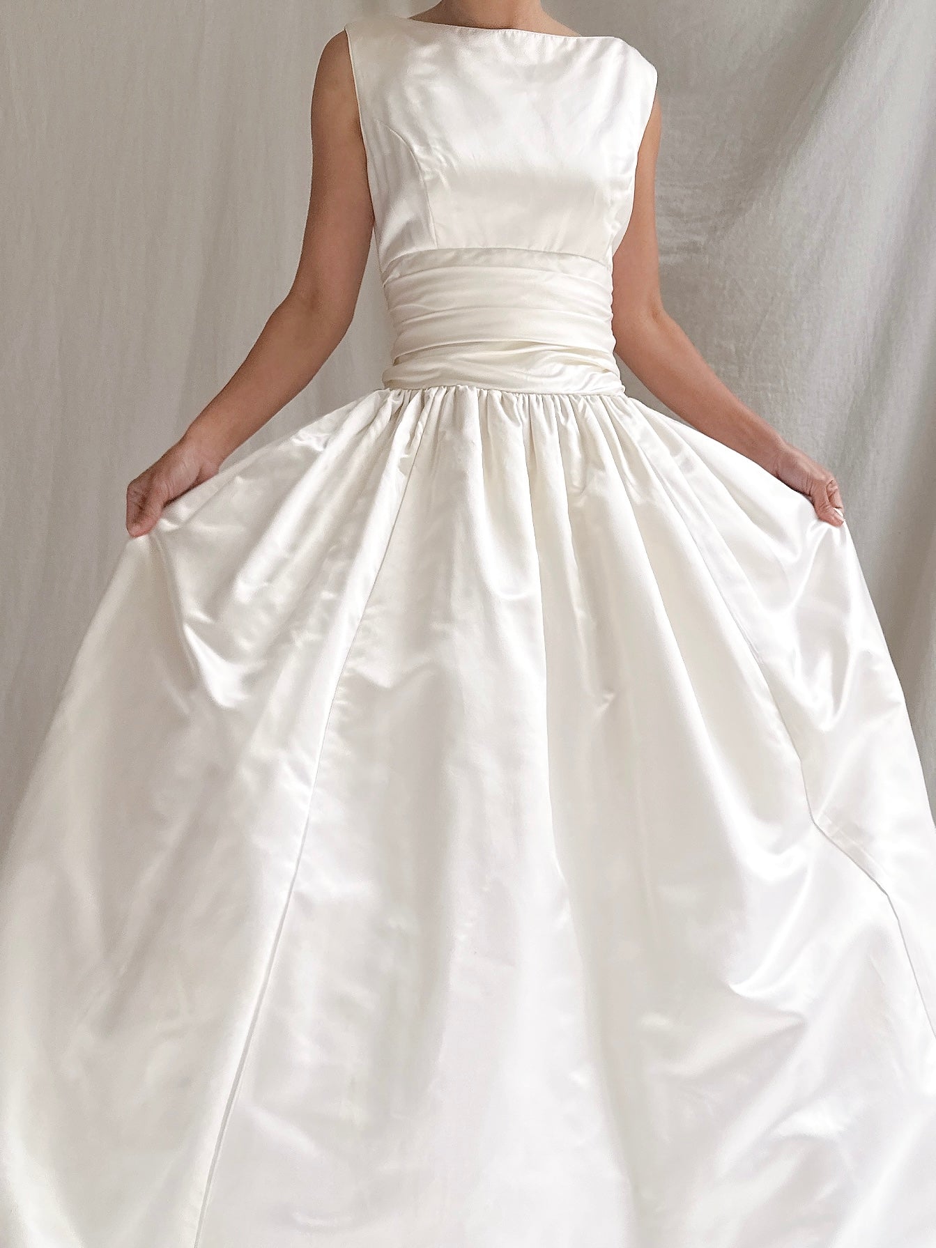 Vintage Silk Boatneck Gown - M