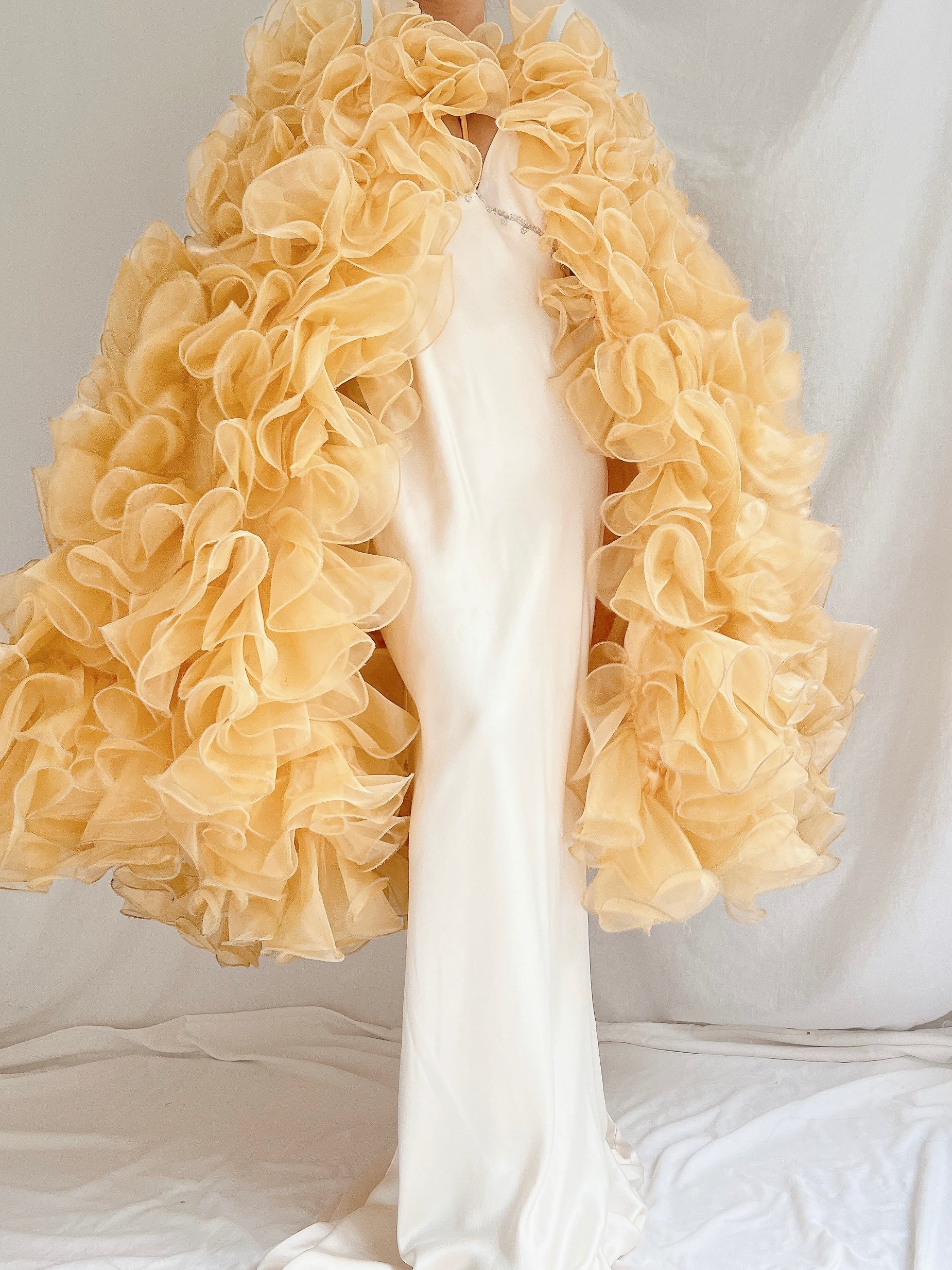 Yellow Ruffle Cape - OSFM