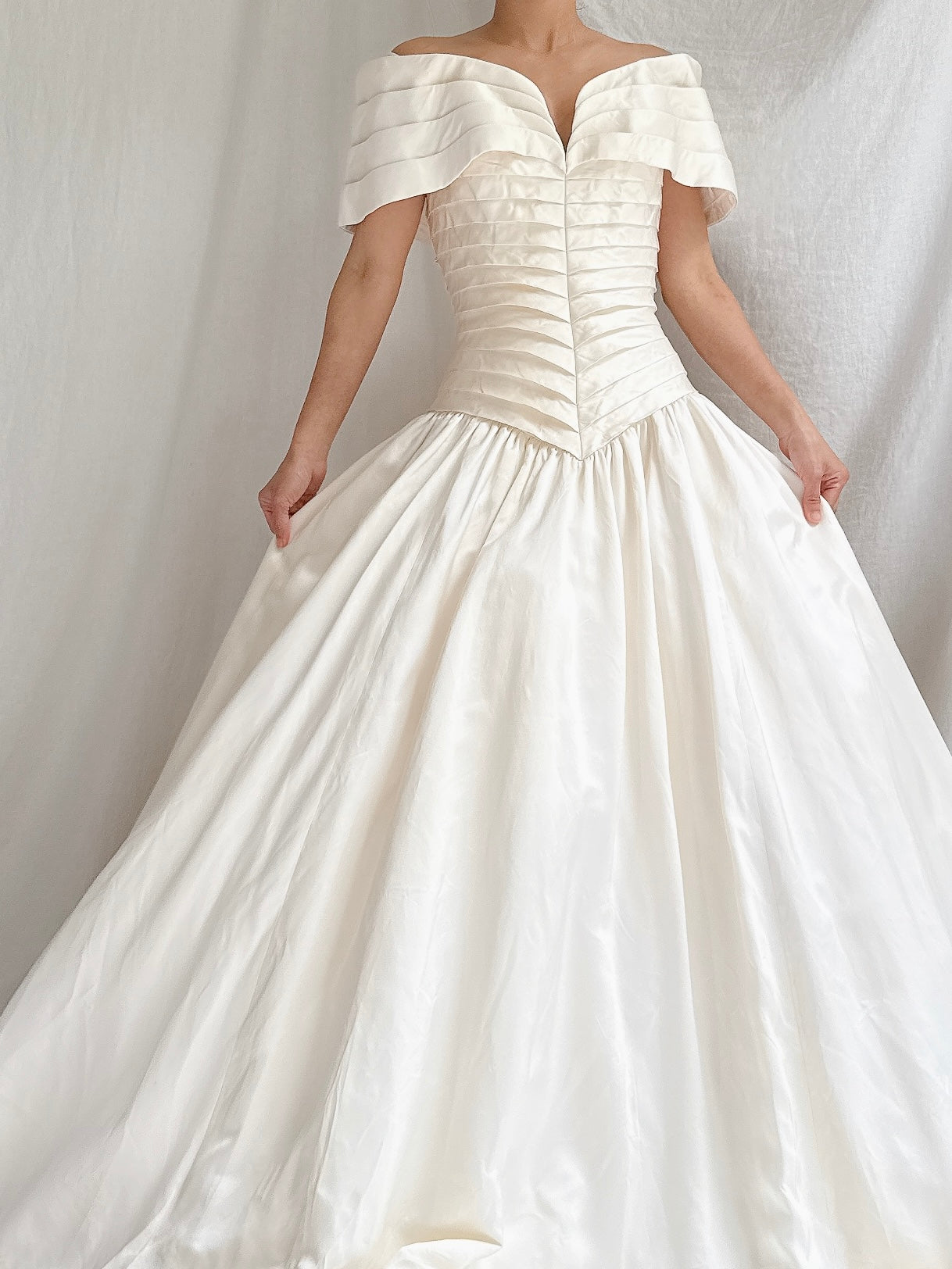 Vintage Scaasi Silk Off-the-Shoulder Gown - S